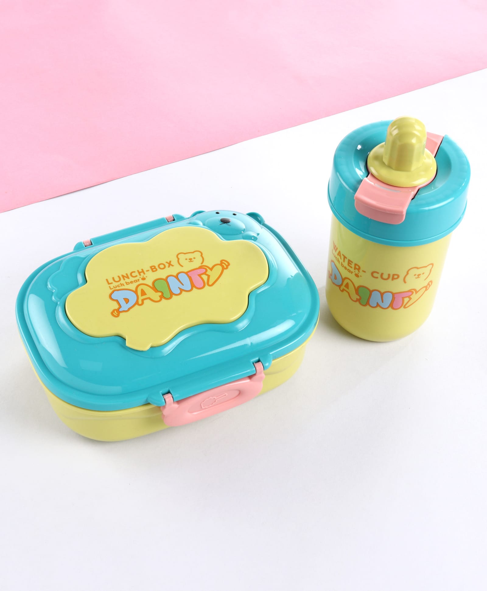 Kids Lunch Box with Sipper Bottle Set Blue & Yellow| 450ml Lunch Box & 500ml Water Bottle | BPA Free, Freezer Safe & Leak-Resistant|Spoon & Fork| School Tiffin Box Combo for Boys & Girls-image-24