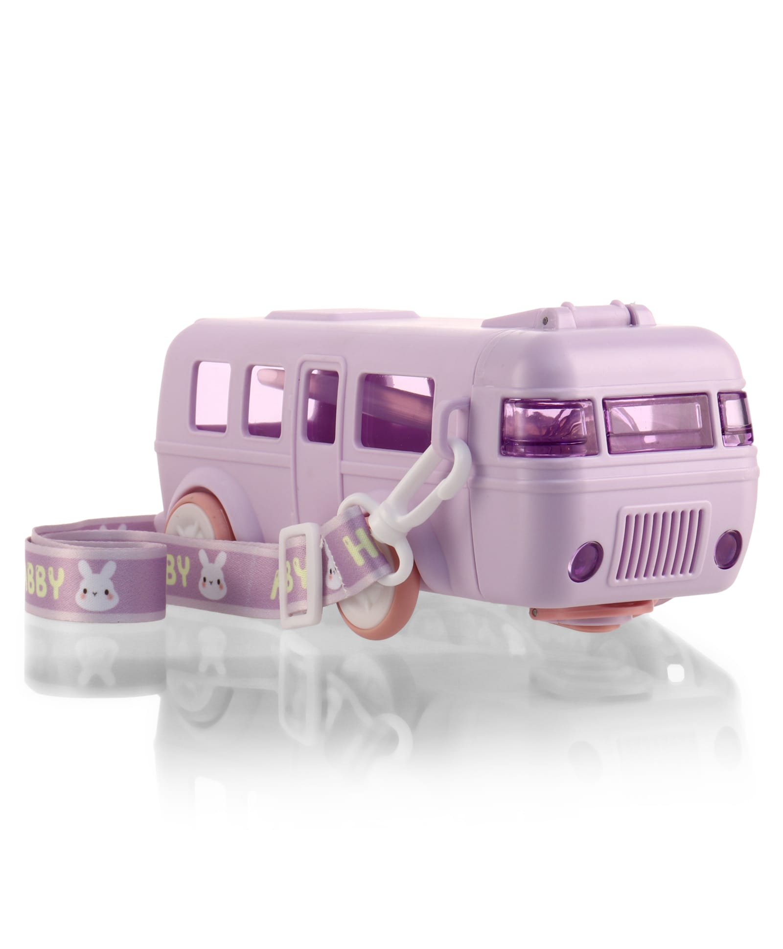 Bus-Shaped Kids Water Bottle 560 ml with Straw & Spout Lid - Purple | Leak-Resistant BPA Free Freezer Safe Sipper Bottle for School & Travel-image-44