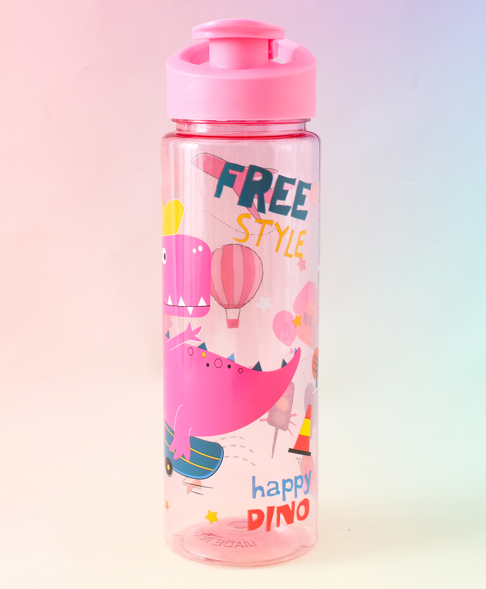 fab n funky Kids Water Bottle 700 ml - Pink| BPA-Free Leak-Resistant Freezer-Safe| Sipper Bottle with Flip Lid & Cute Cartoon Print-picture-32