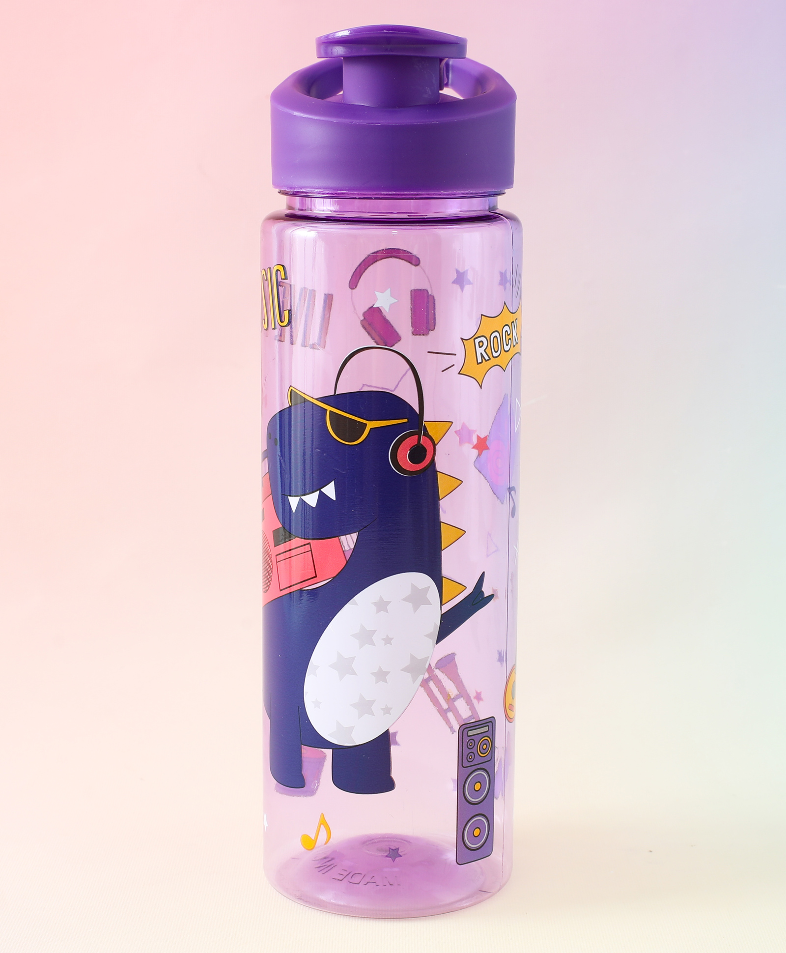 Kids Water Bottle 700 ml Purple| BPA-Free Leak-Resistant Freezer-Safe| Sipper Bottle with Flip Lid & Cute Cartoon Print