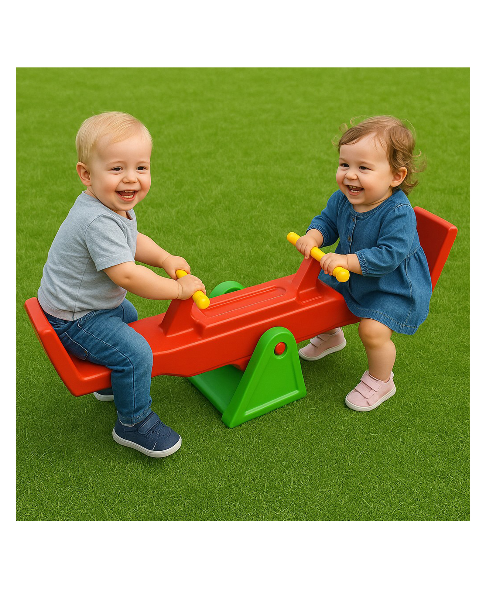 eHomeKart See Saw Rocker for Kids - Playgro Heavy Duty Plastic See Saw Senior Rocker for Indoors and Outdoors - Age 1-8 Years - L155 x B28 x H43cm (Junior See Saw Tetter Tottter),Multicolor-picture-11