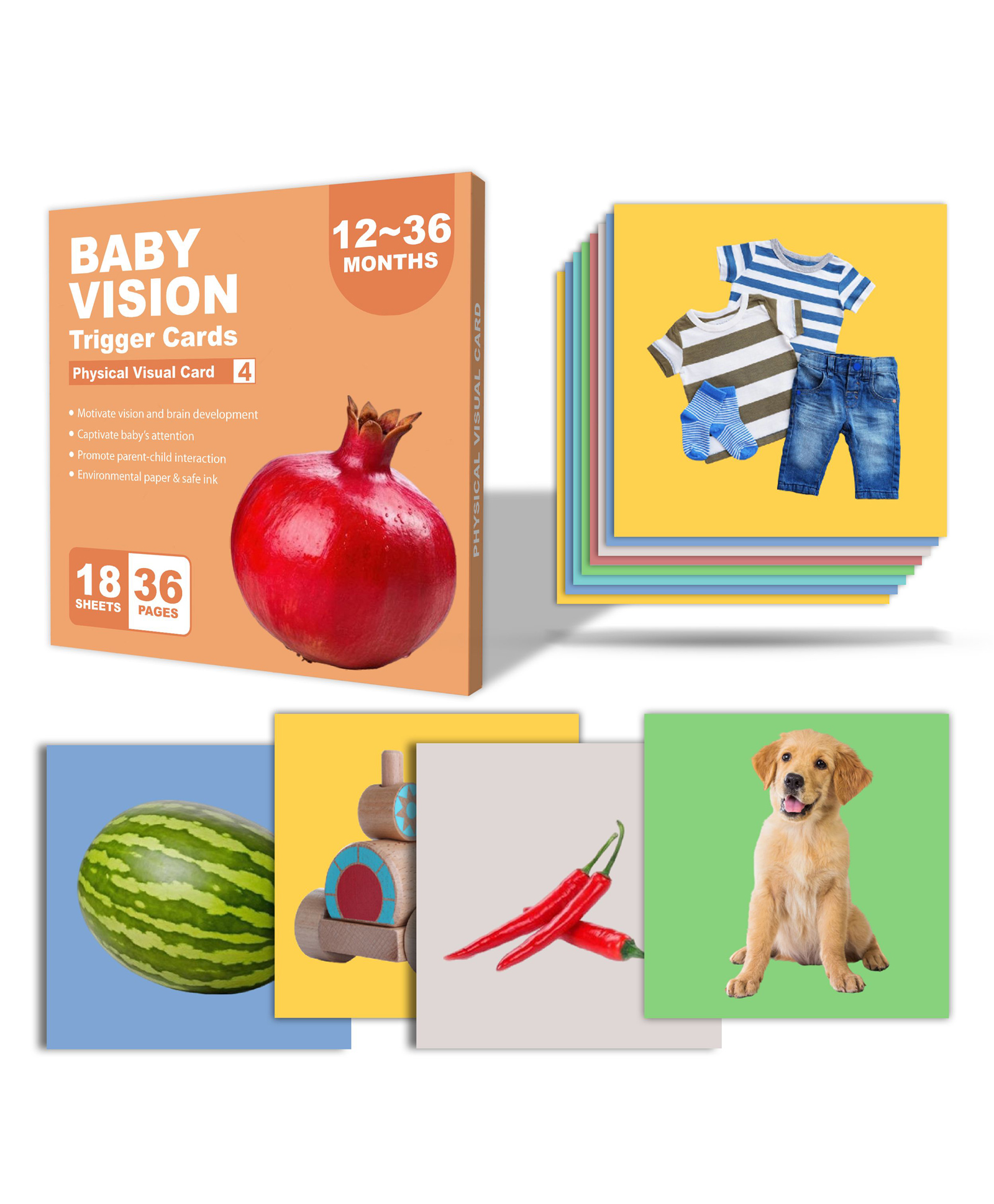 BitFeex Baby Vision Cards 12 to 36 Months High Contrast Educational Flash Cards for Toddlers Infant Visual Development early learning-picture-11