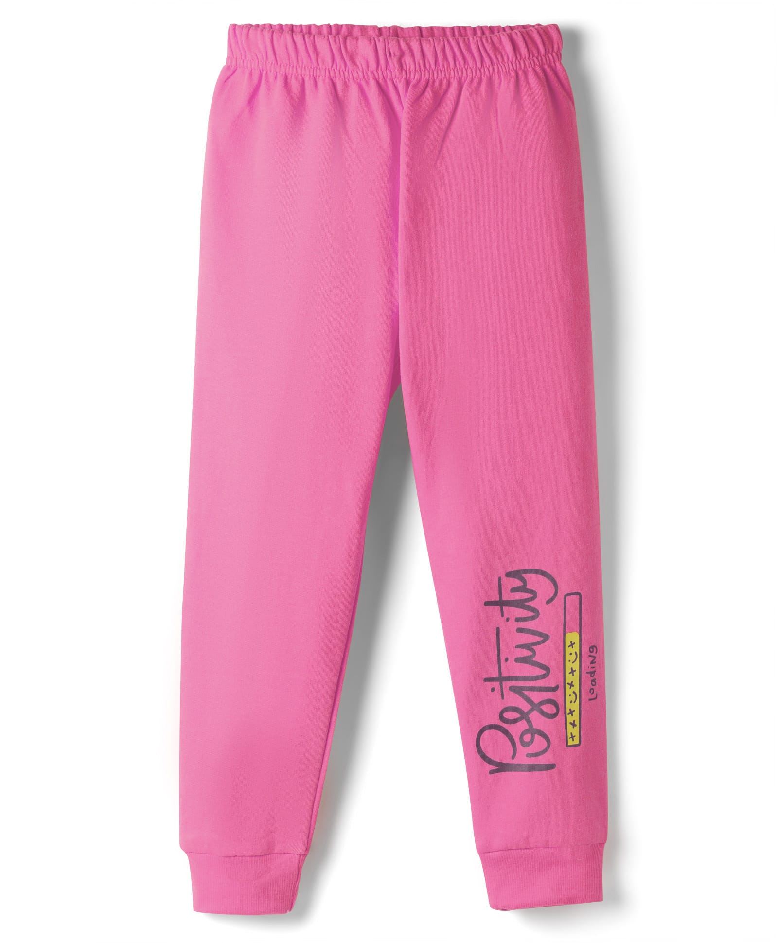 Tango Knit Full Length Fleece Pant With Text Print - Pink-picture-16