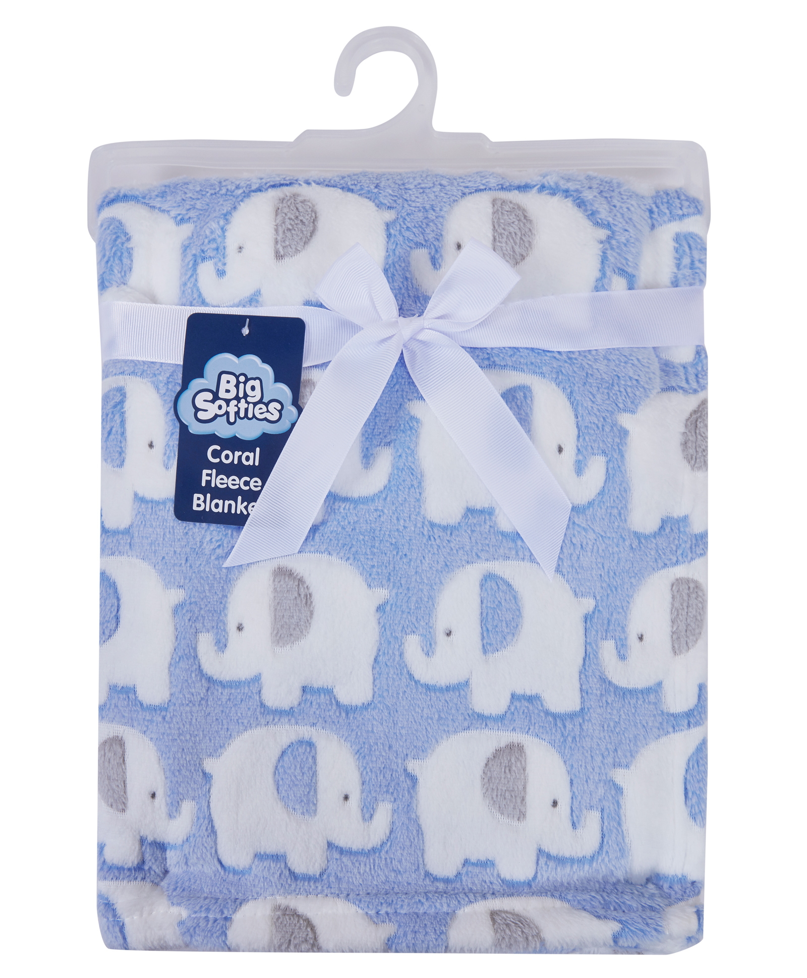 Big Softies Coral Fleece Baby Blanket-Blue|Design-Elephant|Super Soft|-image-22