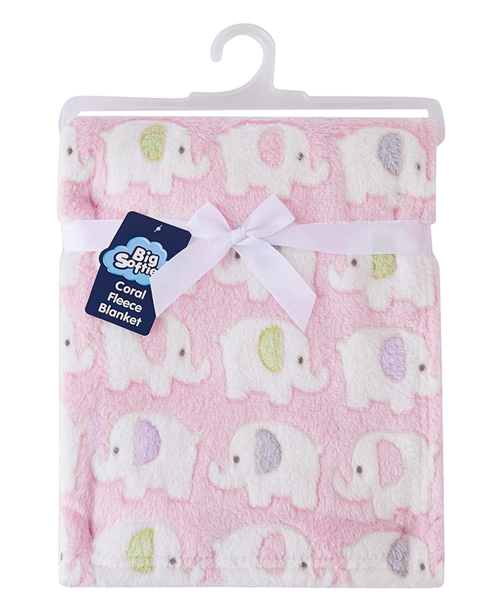 Big Softies Coral Fleece Baby Blanket-Pink| Super Soft| For Unisex 0-36 months| Design-Elephant-picture-29