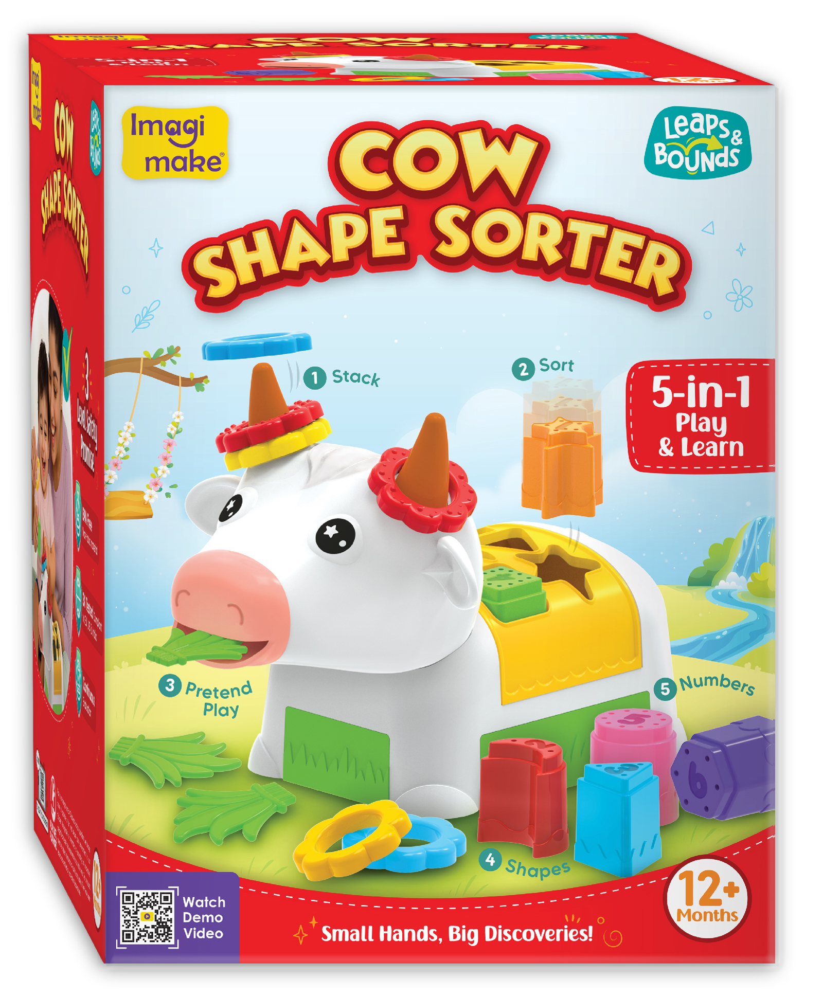 imagimake Imagimke 5 in 1 Leaps & Bounds Cow Shape Sorter - Multicolor-picture-1