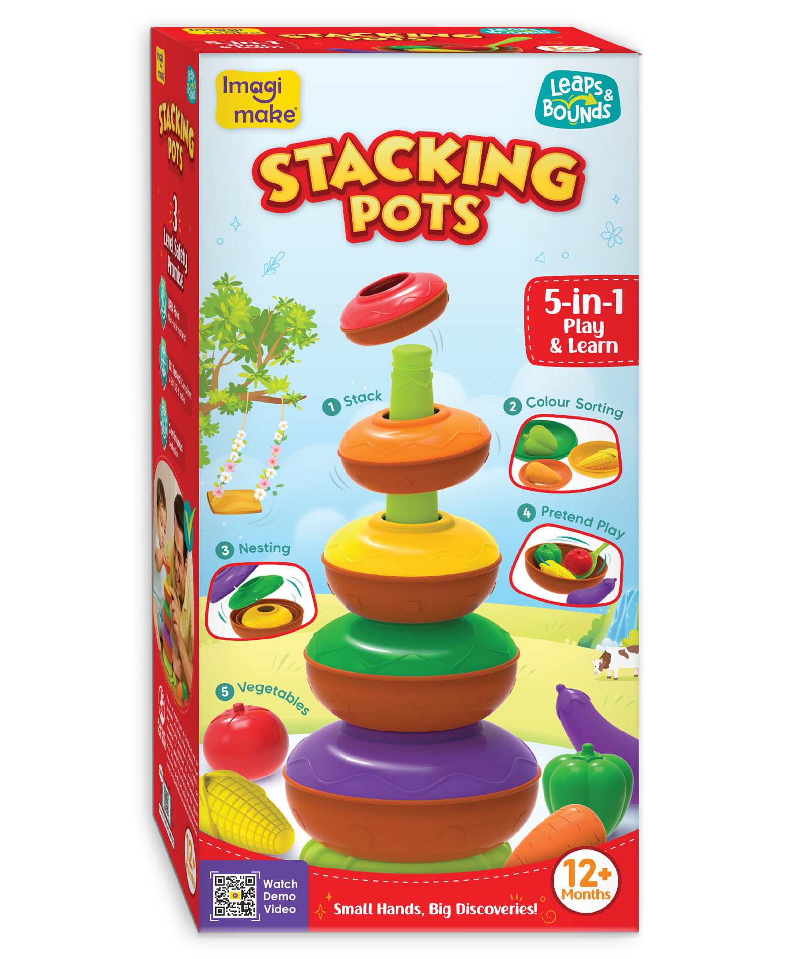Imagimake 5 in 1 Leaps & Bounds Stacking Pot - Multicolor-picture-13