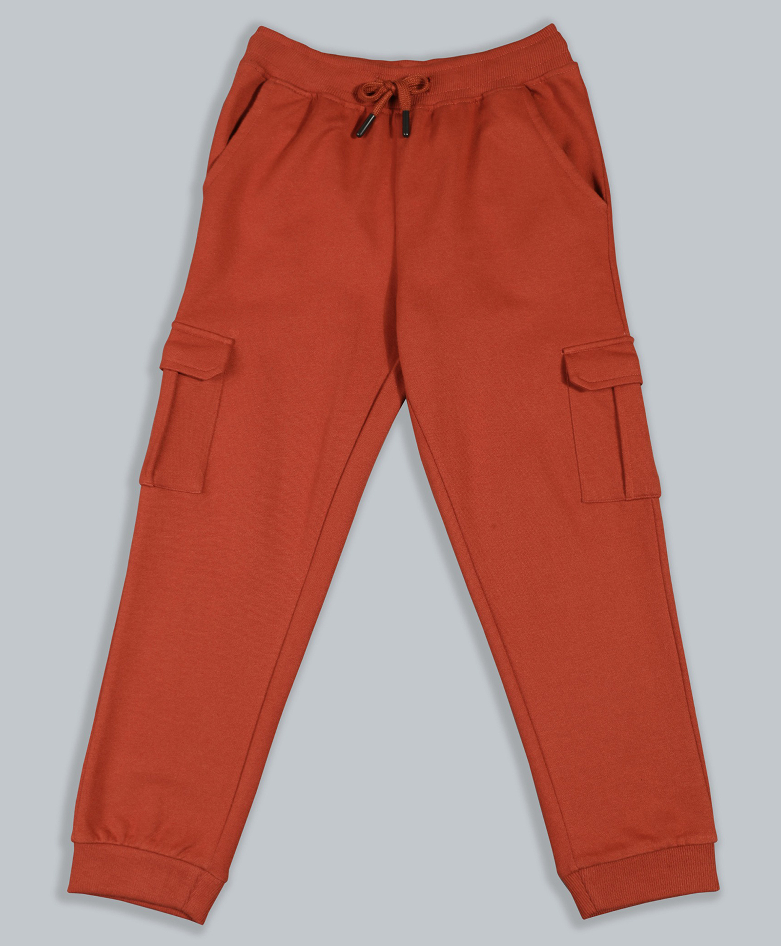 Plum Tree Cotton Knit Cargo Pocket Solid Jogger Pants - Burnt Orange-picture-36