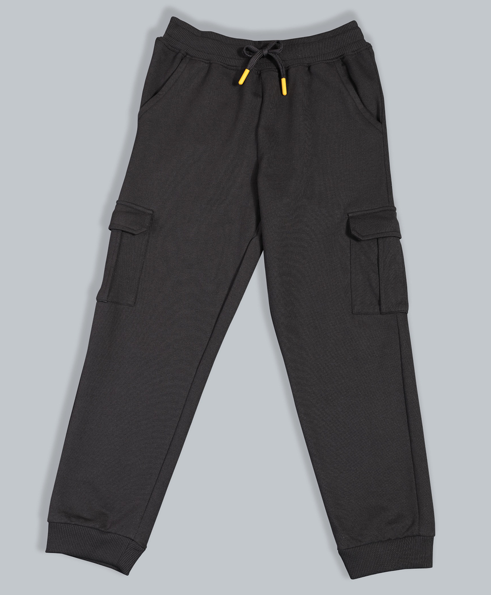 Plum Tree Cotton Knit Cargo Pocket Solid Jogger Pants - Black Charcoal-picture-16