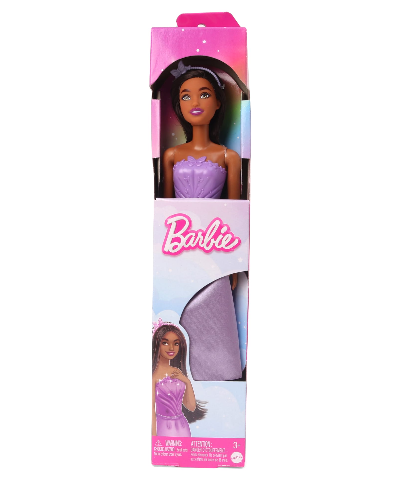 Barbie Royal Fashion Doll with Brown Hair Removable Skirt & Accessories Butterfly Theme Purple - Length 30 cm-picture-9