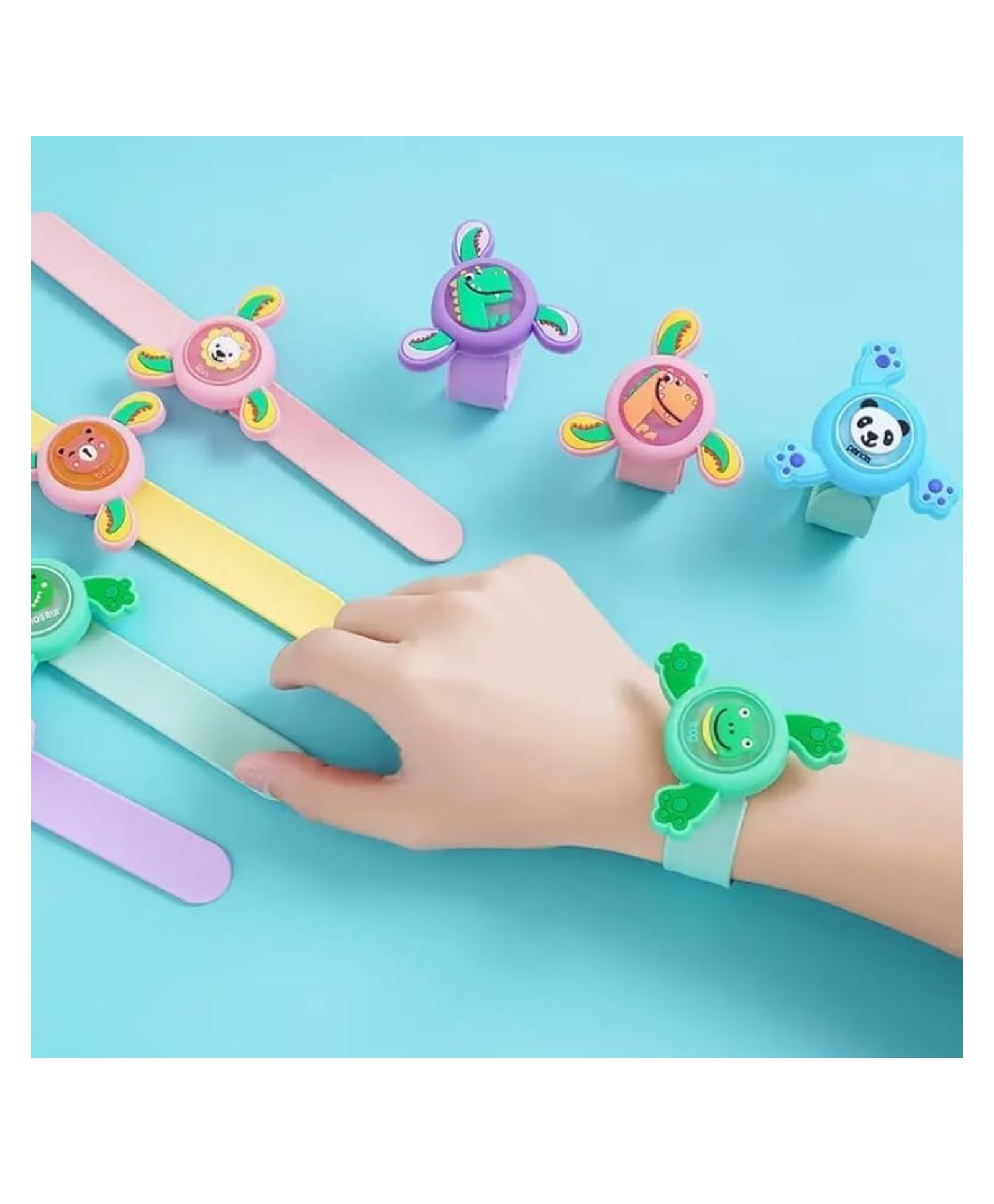 Paper Moon LED Flash Light Toy Spinner Mosquito Repellent Bracelet Wrist Band for kids, 1pc - Design May Vary-image-39
