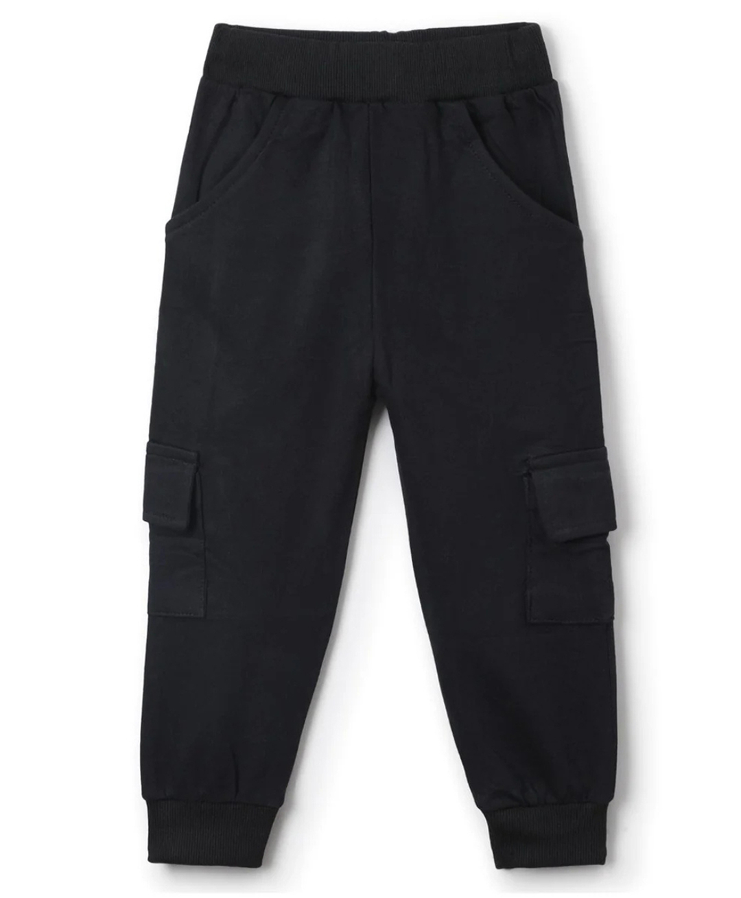 Funkrafts Looper Knit Solid Cargo Joggers - Black-picture-16