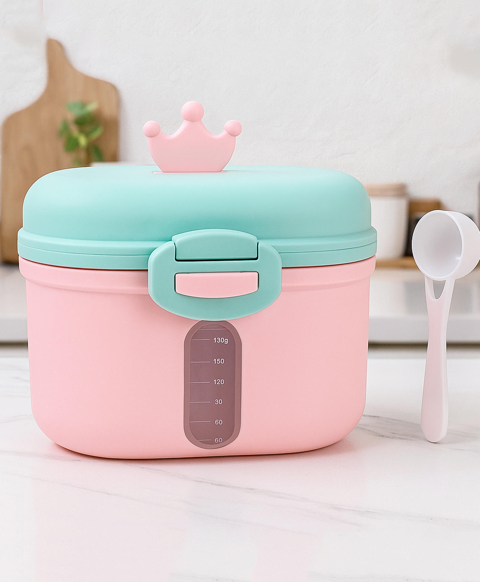Bembika Milk Powder Storage Container with Scoop & Leveller - Pink-picture-23