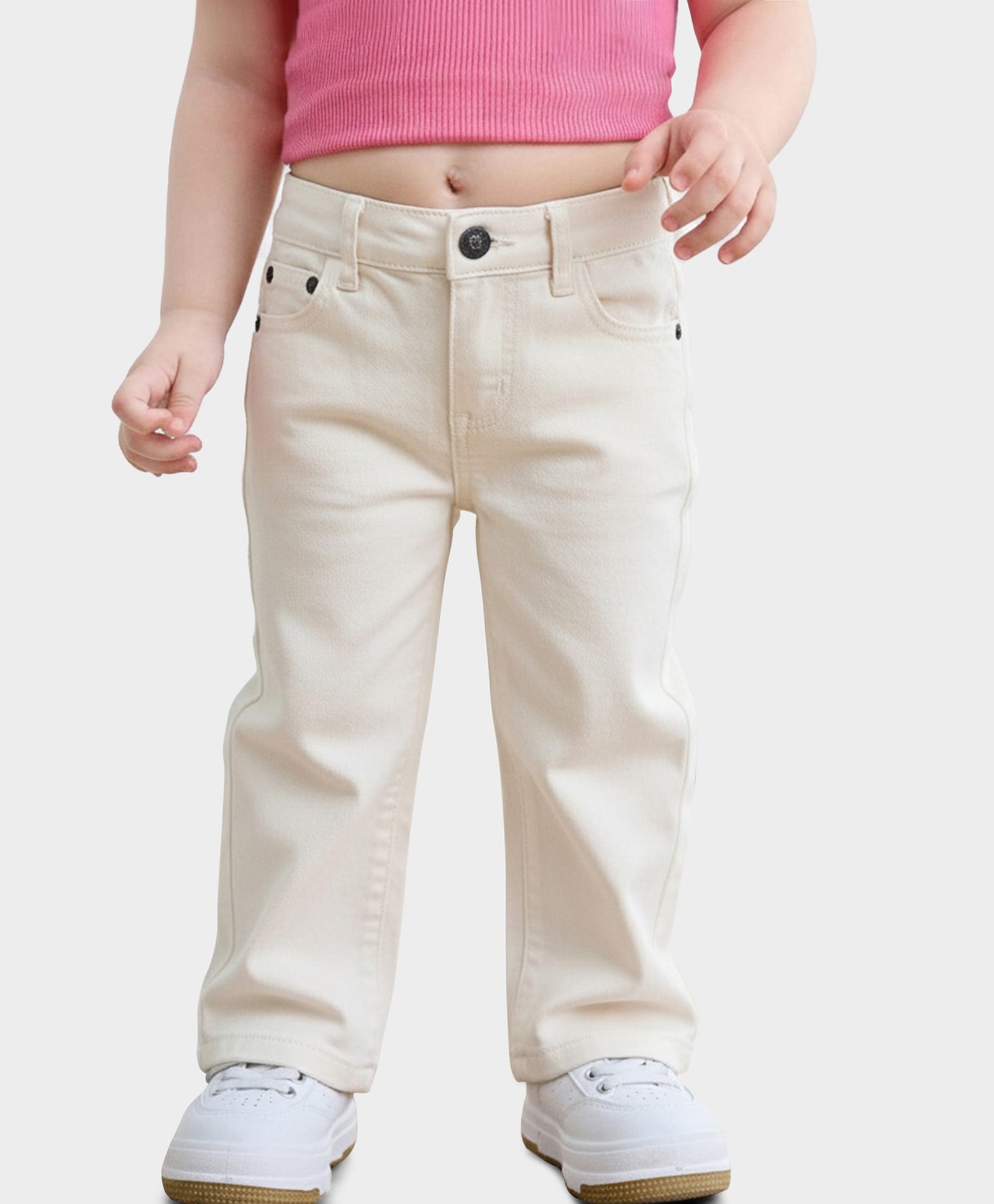 Mi Arcus Woven Solid Jeans - Cream-picture-21