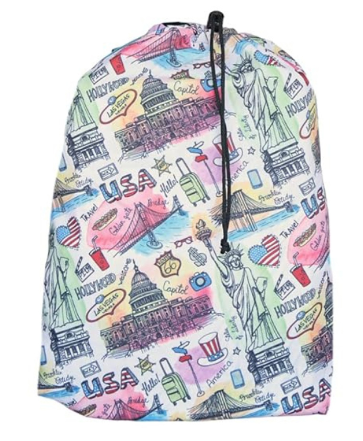 Echo Boomers Hollywood Print Backpack White Height 15 Inch-picture-4