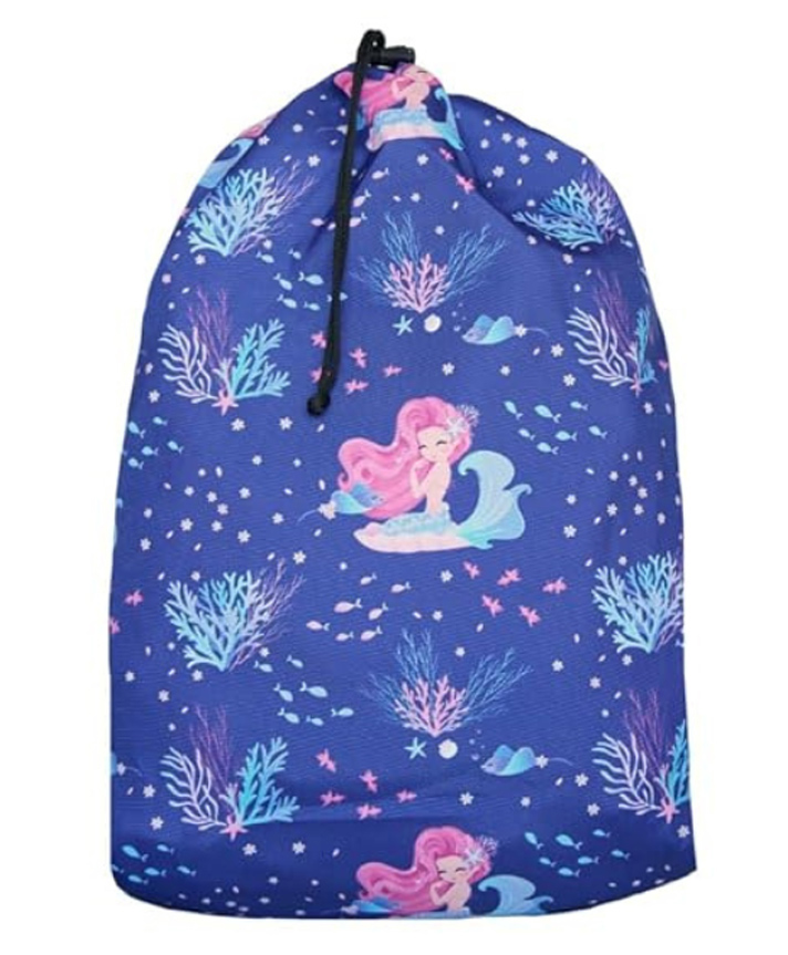 Echo Boomers Mermaid Print Backpack Blue Height 15 Inches-image-14