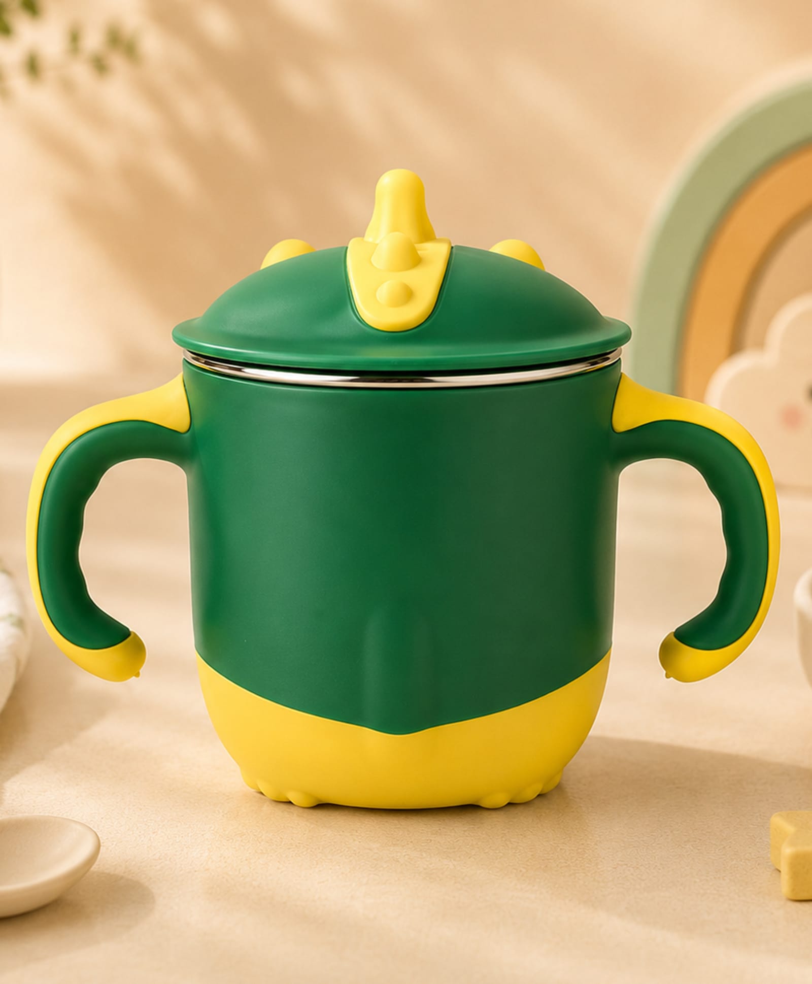 one and only ONE & ONLY Dino Orange Training Sippy Cup for Babies 220ml Steel-picture-37