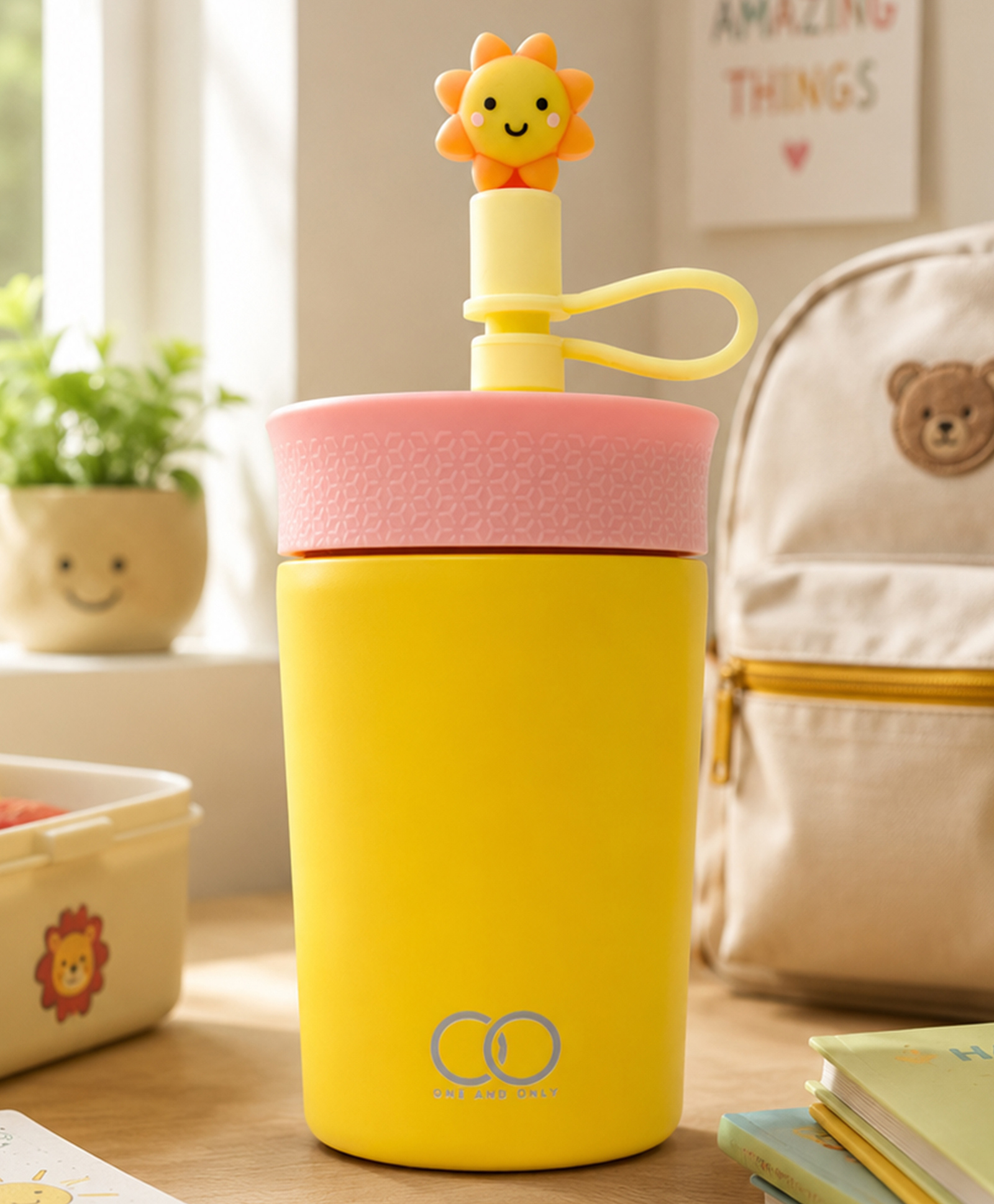 one and only ONE & ONLY Yellow Insulated Tumbler with Straw 350ml-picture-44