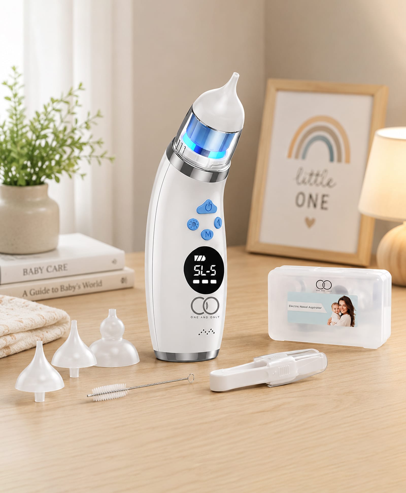 one and only ONE & ONLY Electric Nasal Aspirator for Babies & Newborns | 5 Suction Levels, Rechargeable with Soft Silicone Nozzles-picture-45