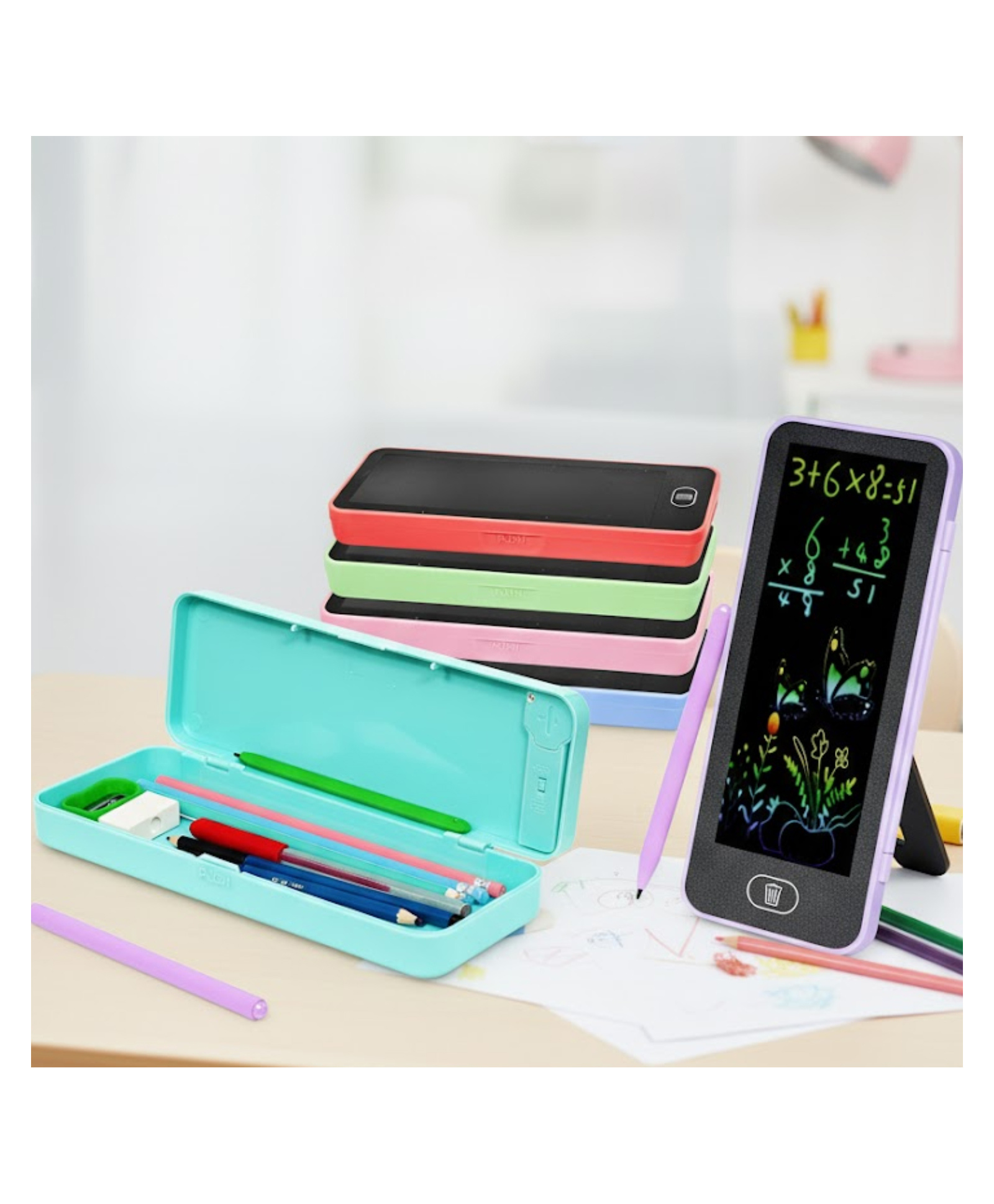 Paper Moon LCD Writing Tablet with Pencil Case, 2-in-1 Digital Drawing Board, Educational Doodle Slate for School Kids, 1pc - Color May Vary-image-34