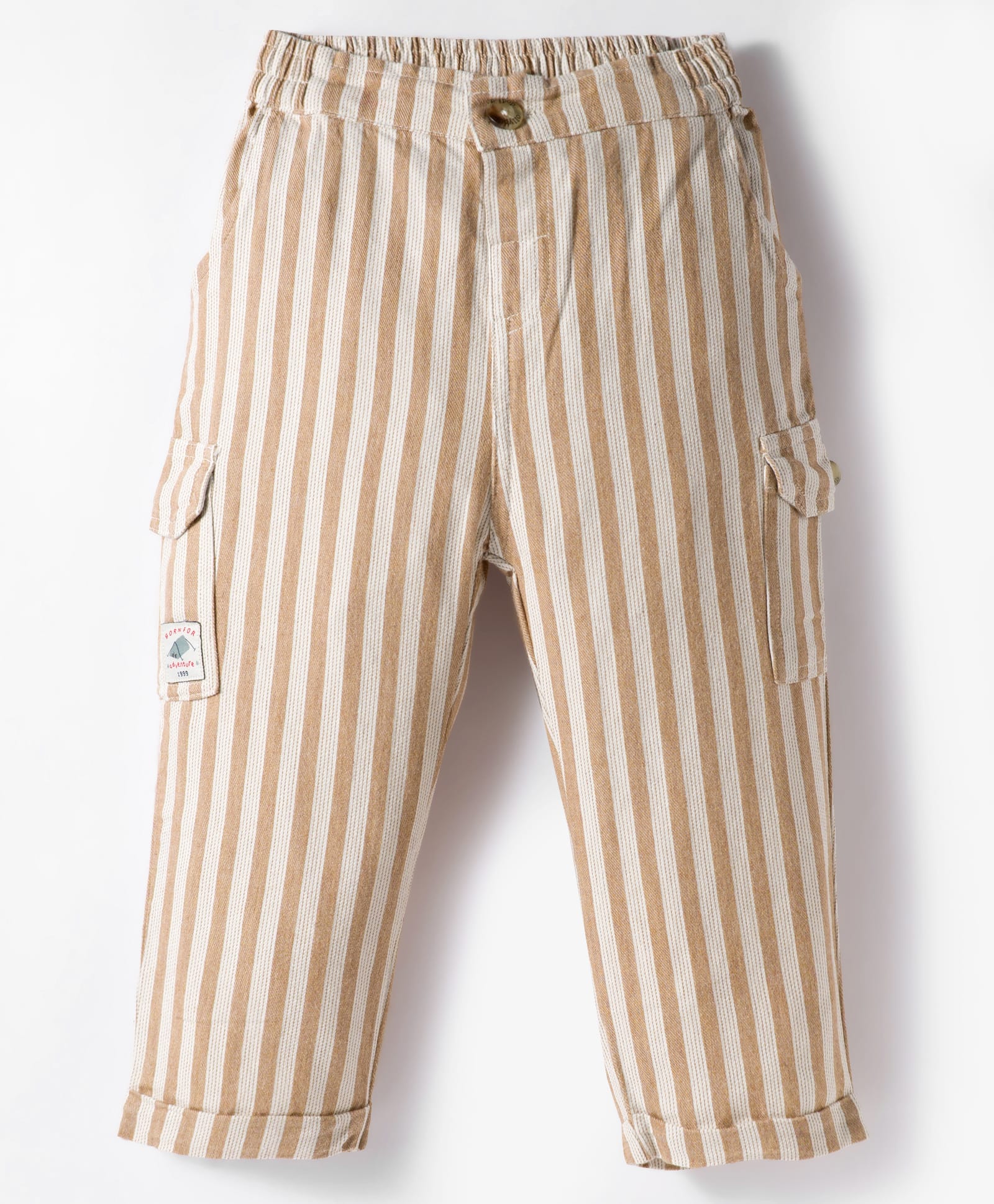 Ollypop Textile Woven Full Length Trouser Pant With Stripes & Pocket Detailing - Khaki-picture-21