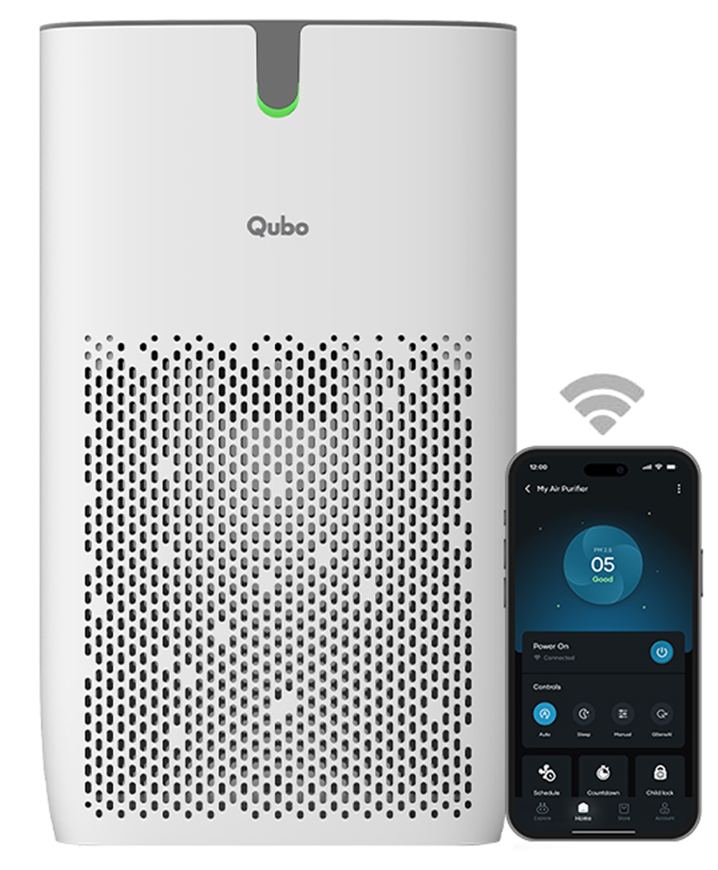 Qubo Smart Air Purifier Q400 for Home by Hero Group | 400 Sqft | 9000 Hrs Filter Life (White)