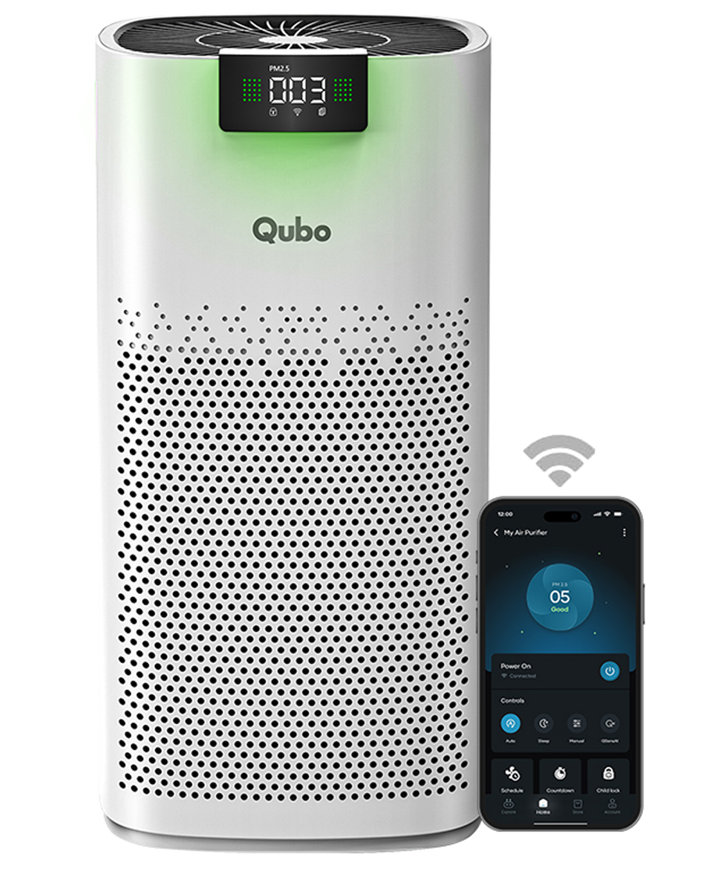 Qubo Smart Air Purifier Q600 for Home by Hero Group | 600 Sqft | 15000 Hrs Filter Life (White)-picture-10