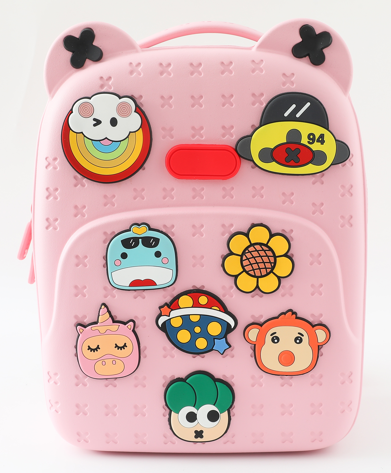 Silicone Backpack with Cute Cartoon Badges 7L - Pink| Water Proof| Adjustable Shoulder Strap| Lightweight| Easy to Clean| School Bag for Boys & Girls - Height 13 Inches-image-19