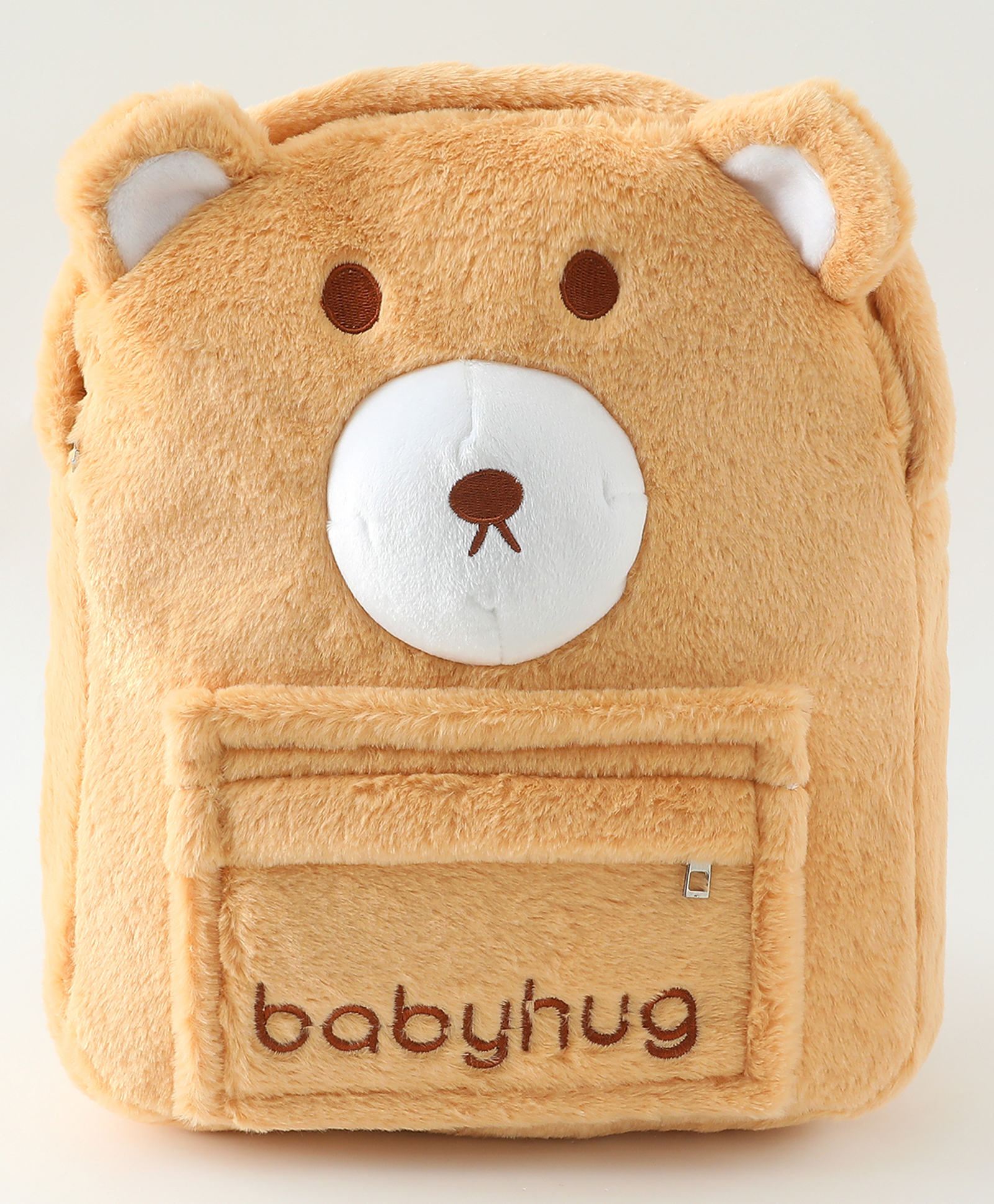 Babyhug Bear Face Plush School Backpack 8.5L - Brown| 1 Compartment,1 Pocket| Padded Shoulder Strap| 12 Inches| School Bag for Kinder Garden Boys & Girls-image-22
