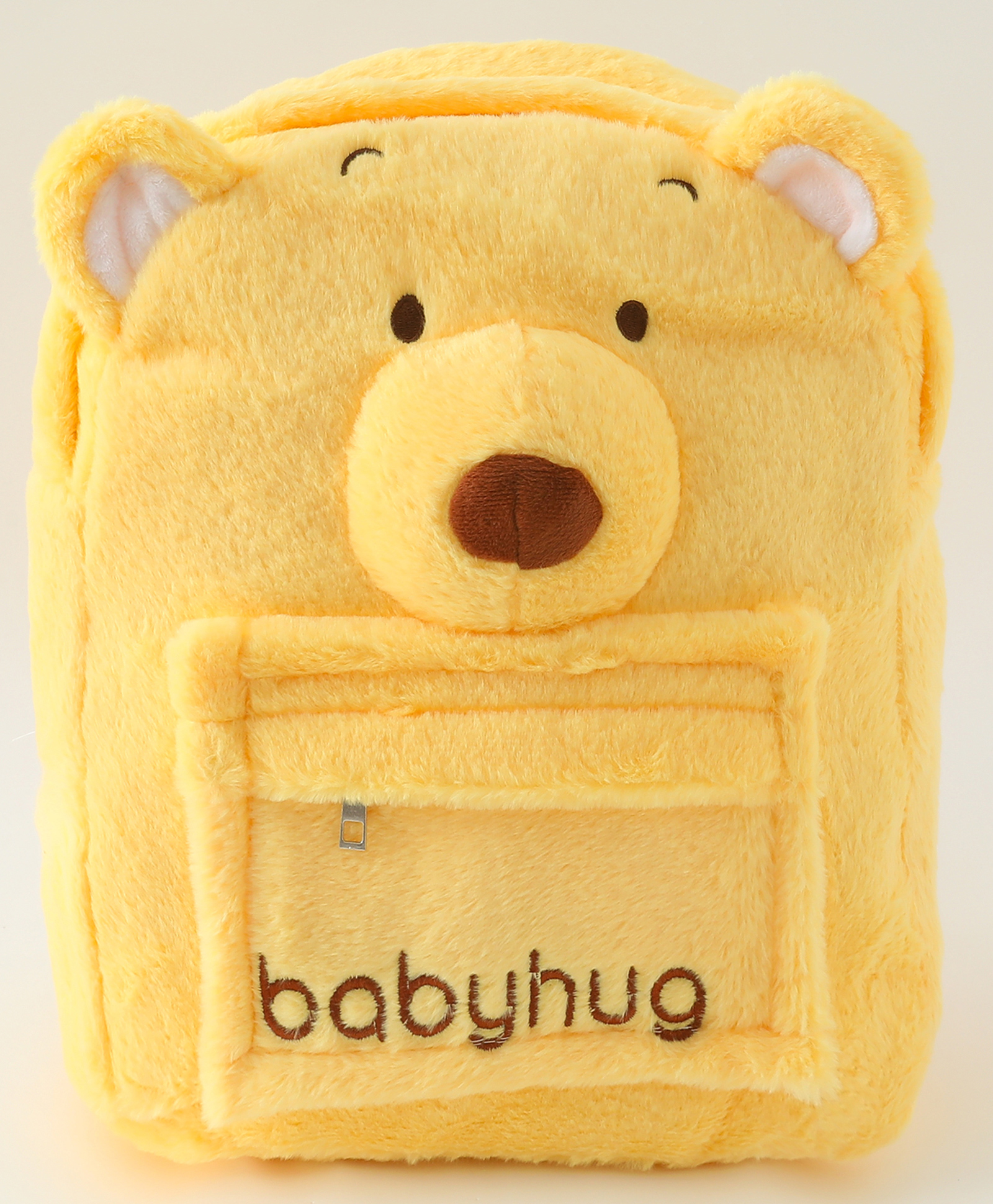 Babyhug Bear Face Plush School Backpack 8.5L - Yellow| 1 Compartment,1 Pocket| Padded Shoulder Strap| 12inches| School Bag for Kinder Garden Boys & Girls-image-21