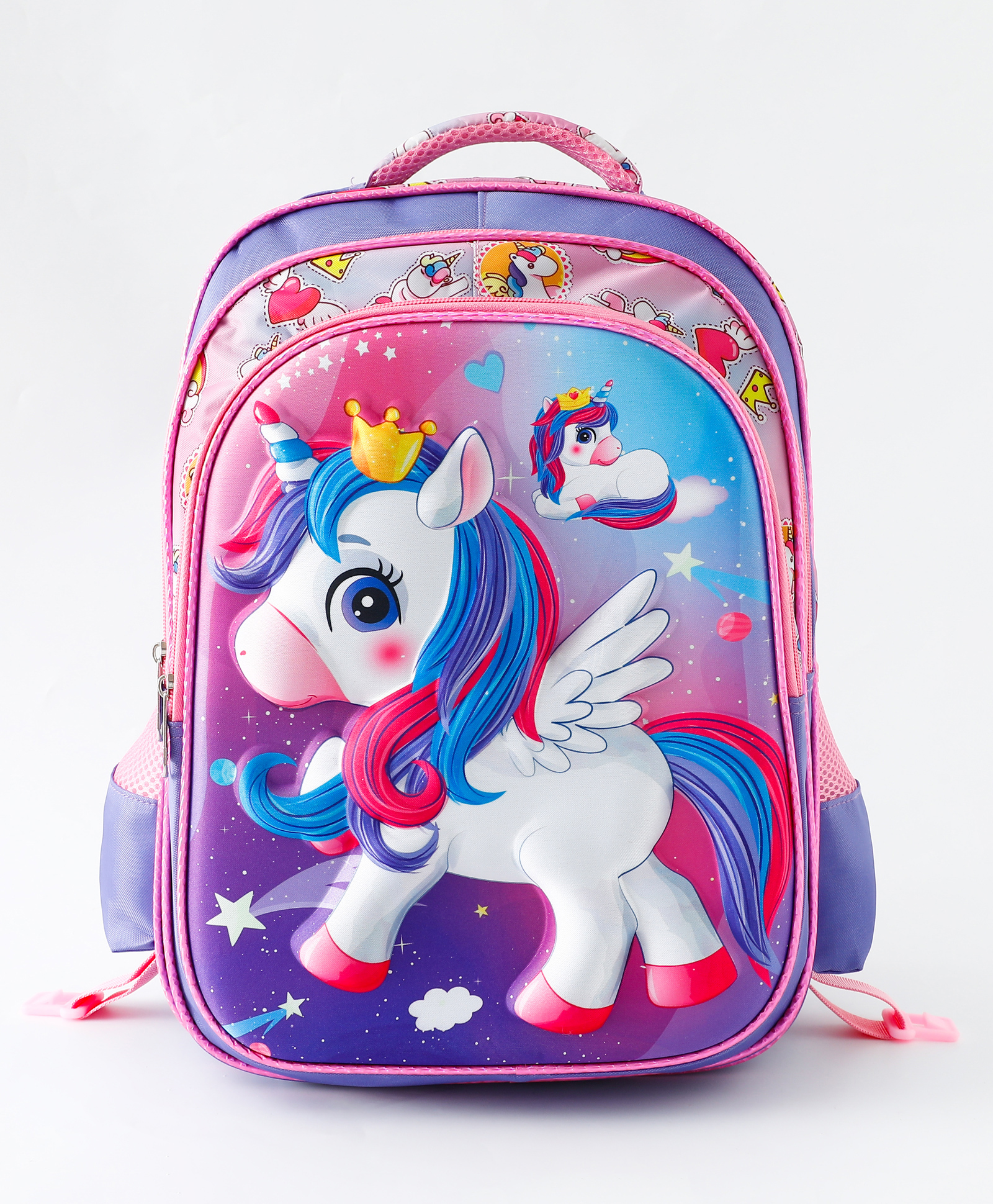 Babyhug Unicorn Kids School Backpack with Detachable Trolley 19L - Purple| Lightweight Bag for Boys & Girls| Adjustable Padded Shoulder Strap| 3 Spacious Compartments| Bottle Pouch - Height 19 Inches-image-34