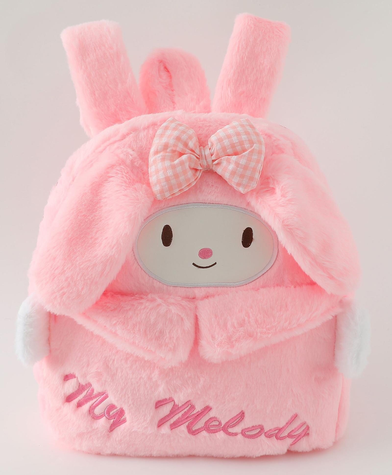 Bunny Plush School Backpack 8L - Pink| Adjustable & Padded Shoulder Strap| School Bag for Kinder Garden Boys & Girls - Height 12 Inches-image-5