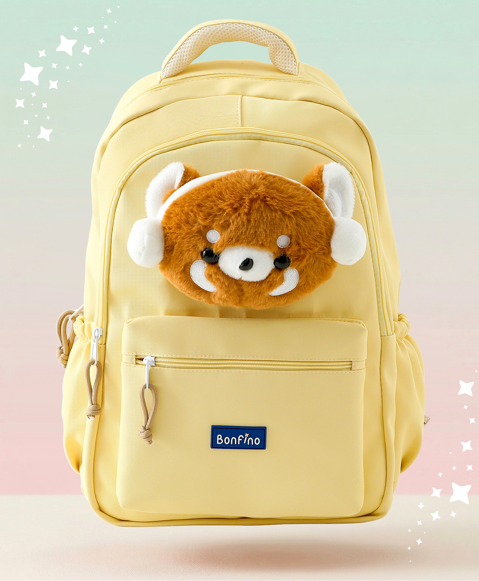 Bonfino Bear Friend School Backpack 28L - Brown| 2 Spacious Compartments& 1Pocket| Bottle Holder| Water Resistant| Cushioned Back Support| Ideal for School, Travel & Play| Height - 17.5 Inches-image-35