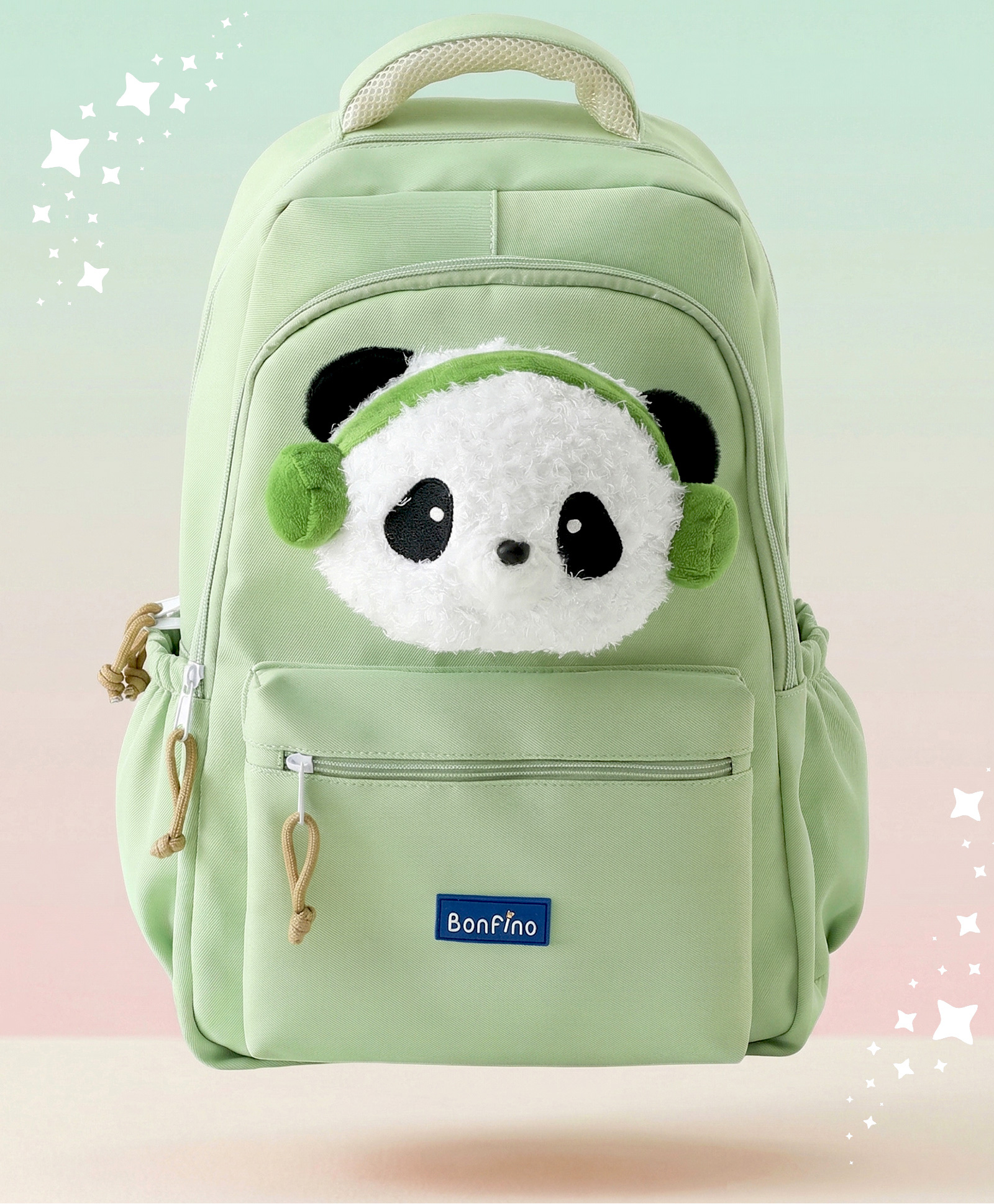 Bonfino Musical Panda School Backpack 28L - Green| 2 Spacious Compartments& 1Pocket| Bottle Holder| Water Resistant| Durable Zipper| Cushioned Back Support| Ideal for School, Travel & Play| 17.5Inches-image-37
