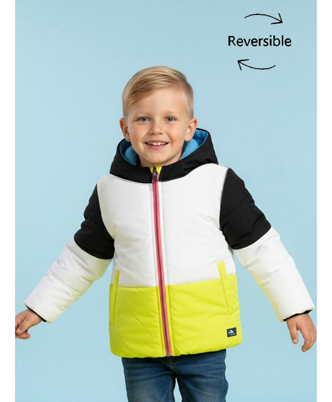 Cherry Crumble By Nitt Hyman Full Sleeves Colour Blocked Hooded Reversible Unisex Winter Jacket - Multi Colour-picture-24