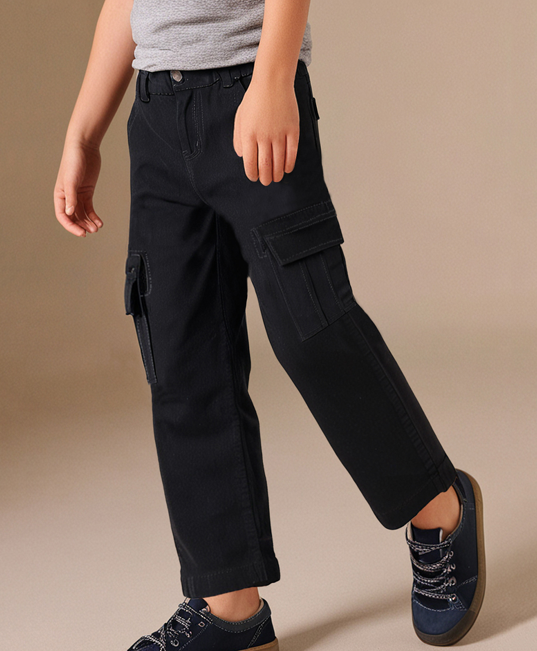 Cherry Crumble By Nitt Hyman Cotton Blend Woven Solid Unisex Jeans - Black-picture-12