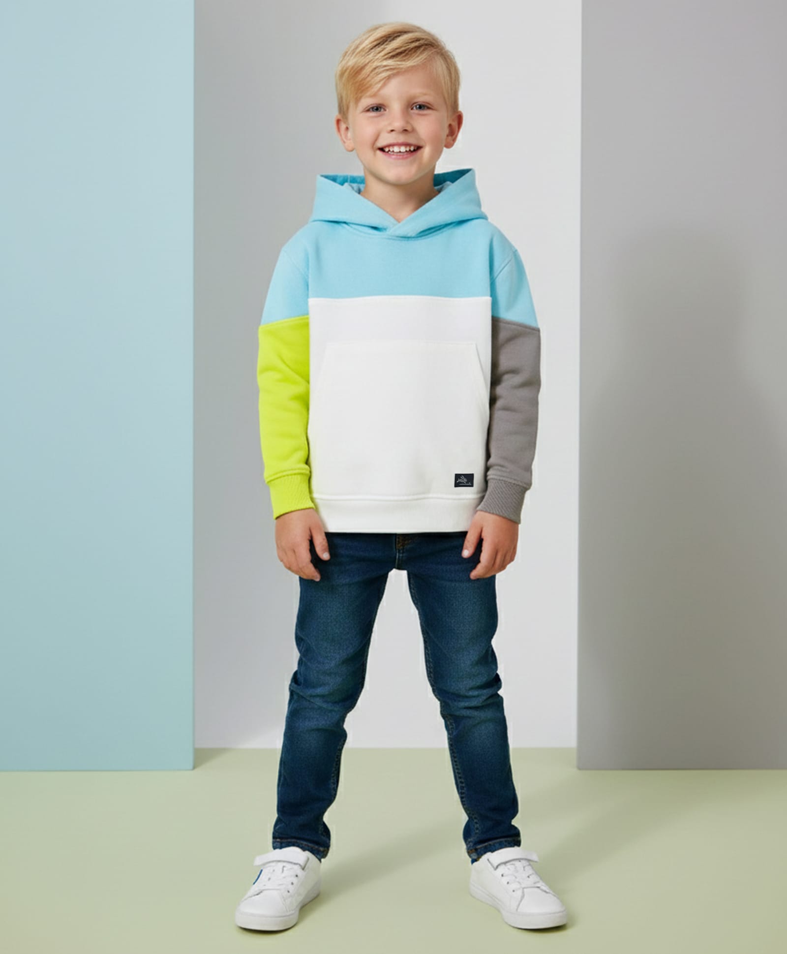Cherry Crumble By Nitt Hyman Cotton Blend Knit Full Sleeves Cut & Sew Hooded Unisex Winter Sweatshirt - Multi Colour-picture-30