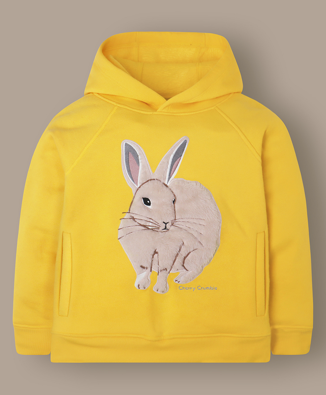 Cherry Crumble By Nitt Hyman Knit Full Sleeves Rabbit Fur Detailed Unisex Winter Hoodie - Mustard-picture-28