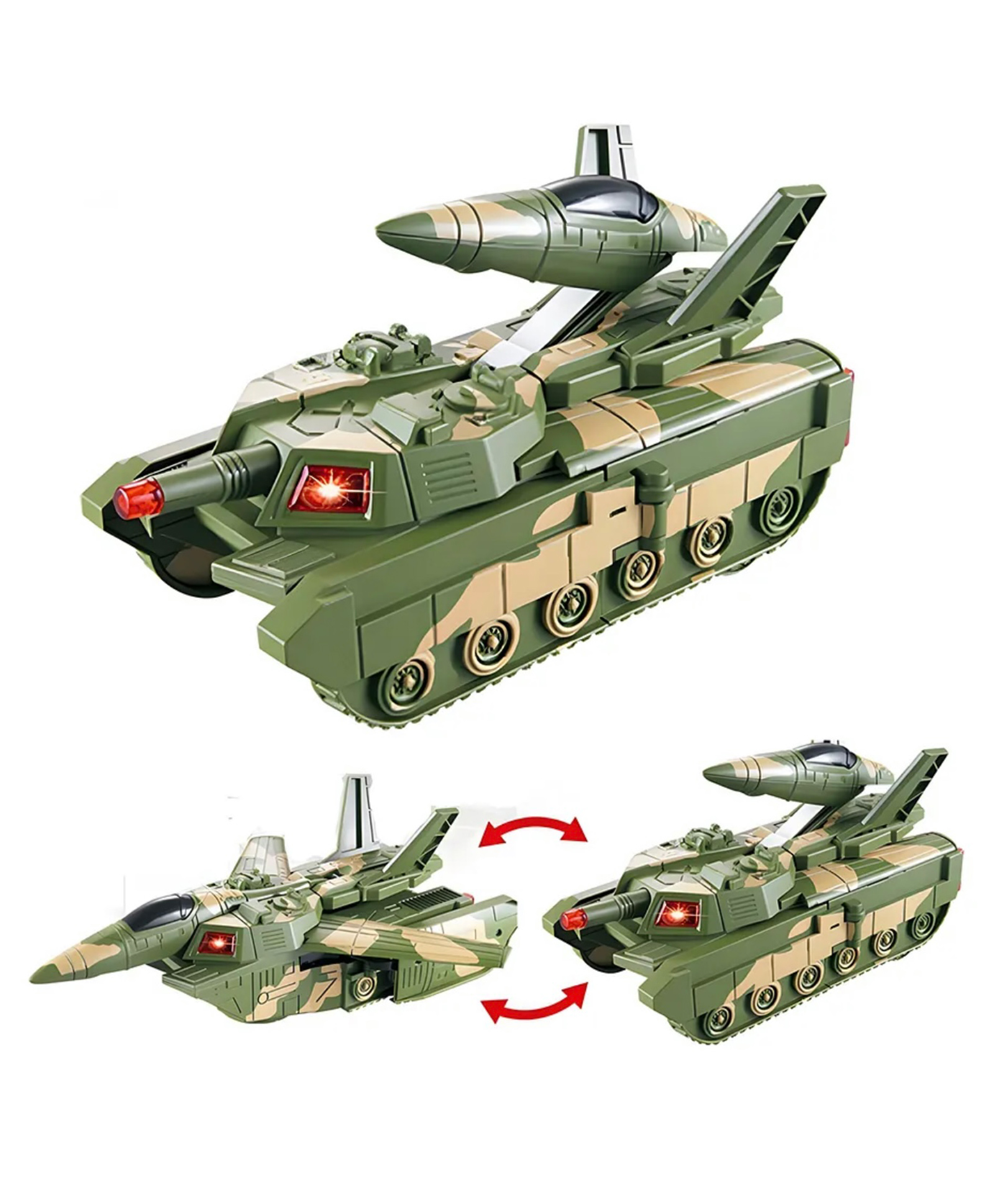 ARCADE TOYS Kids Aircraft Tanks Age3-5yrs Deformation 2 in 1battery Operated Tank and Jet Fighter Airplane Toy With Lights, Shooting Music and Bump--pack of 1-color May Vary-picture-8