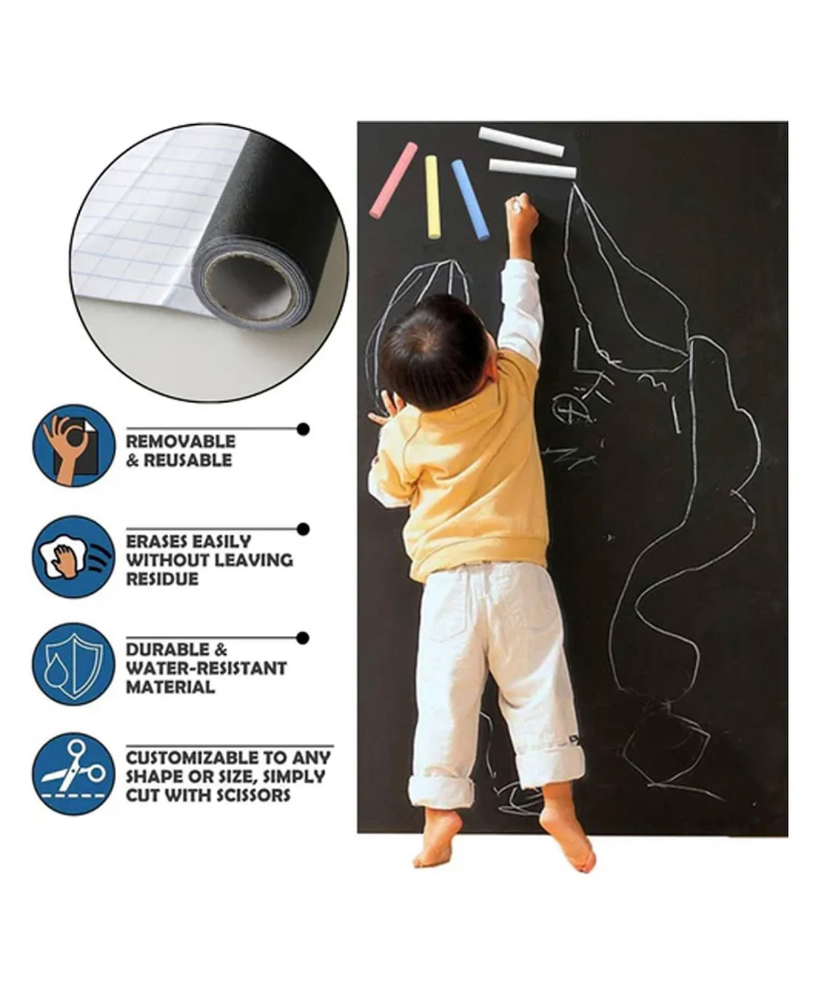 ARCADE TOYS black board for kids to stick and scribble anywhere-image-20