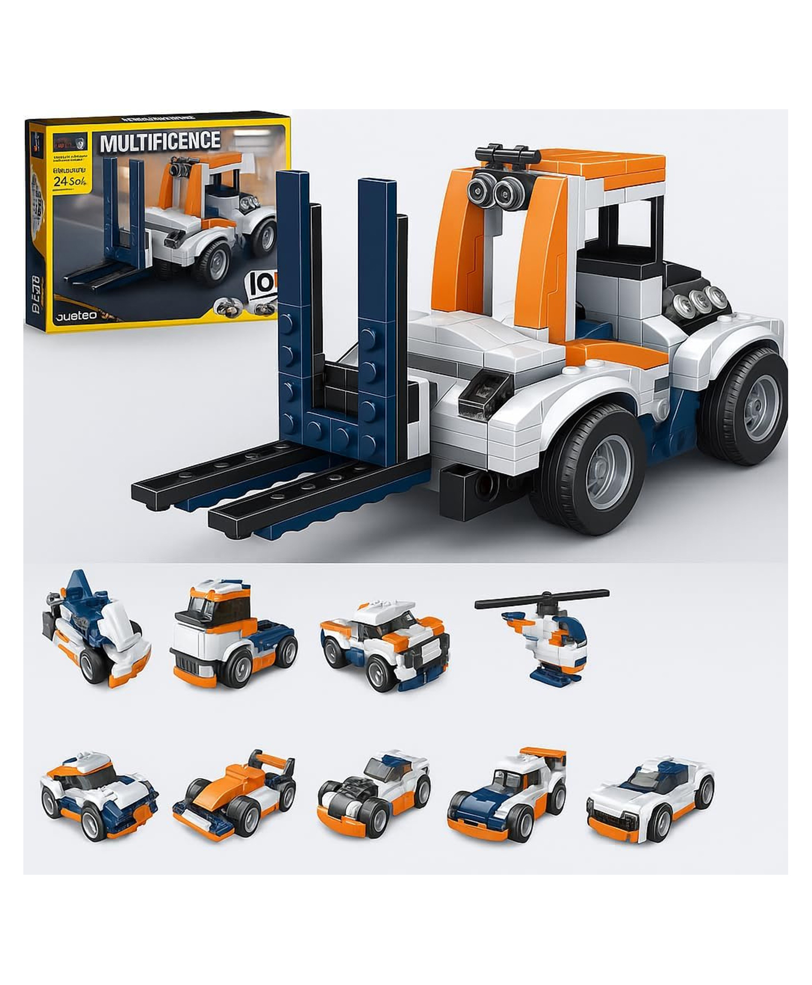 YAMAMA Multificence Forklift Car Bricks Building Blocks Toys For Kids Fun Educational Learning Bricks Blocks Kids Toys 222+ Pieces Multicolor-image-45