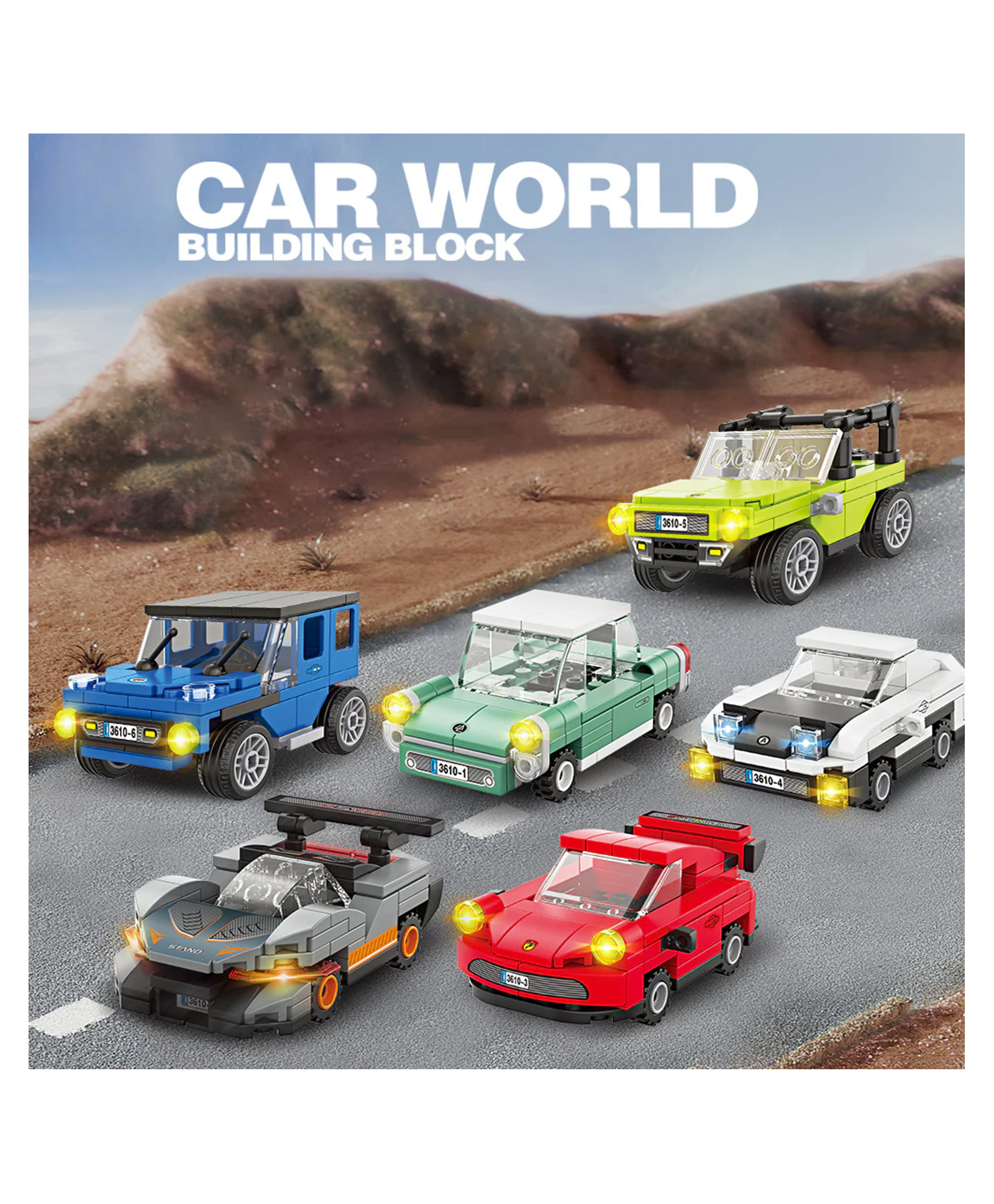 YAMAMA Car World Multi Model Building Blocks Set Toys For Kids Fun Educational Learning Bricks Blocks Kids Toys 522 Pieces+ Multicolor-image-31