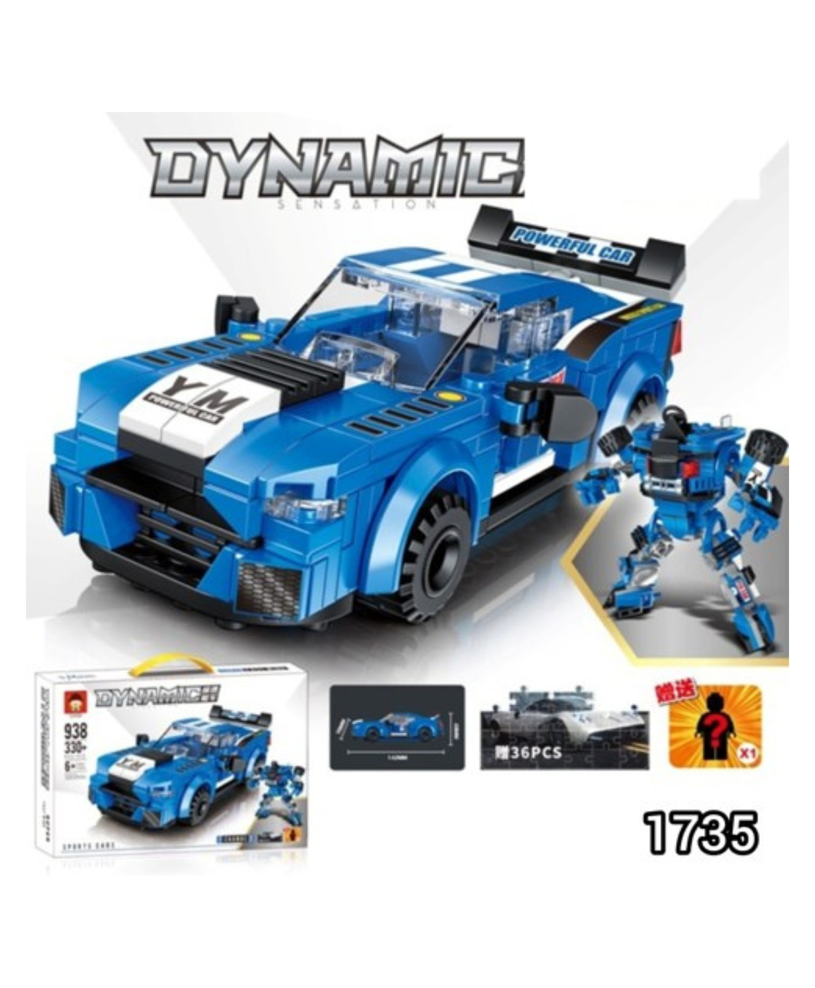 YAMAMA Dynamic 2 in1 Car And Robot Building Blocks Toys For Kids With Fun Educational Learning Bricks Blocks Kids Toys 330+ Pieces Multicolor-image-40