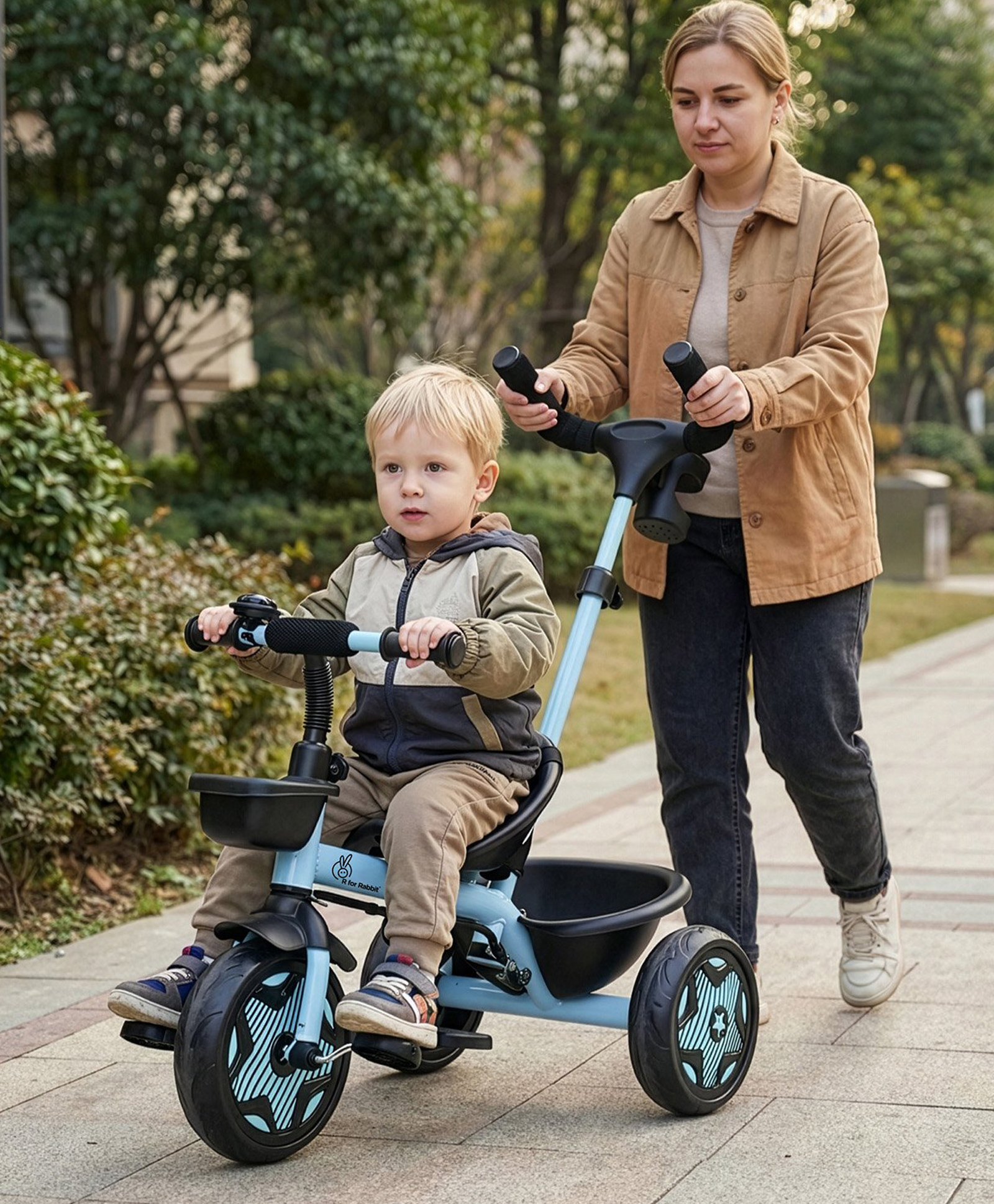 R for Rabbit Tiny Toes R20 Ace Tricycle with Parental Control & Safety Harness - Light Blue-image-23