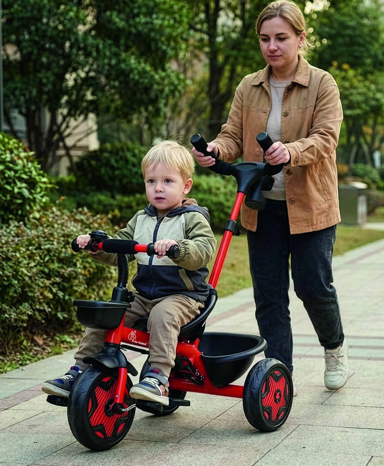 R for Rabbit Tiny Toes R20 Ace Tricycle with Parental Control & Safety Harness - Cherry Red-image-24