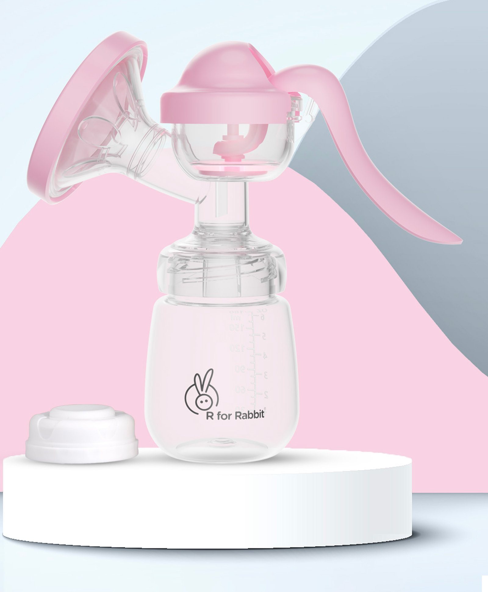 R for Rabbit First Feed Cozy Manual Breast Pump for Mothers | 2-Level Suction Adjustment | Soft Silica Pad | Anti-Backflow | Compact BPA-Free Design Pink-image-18