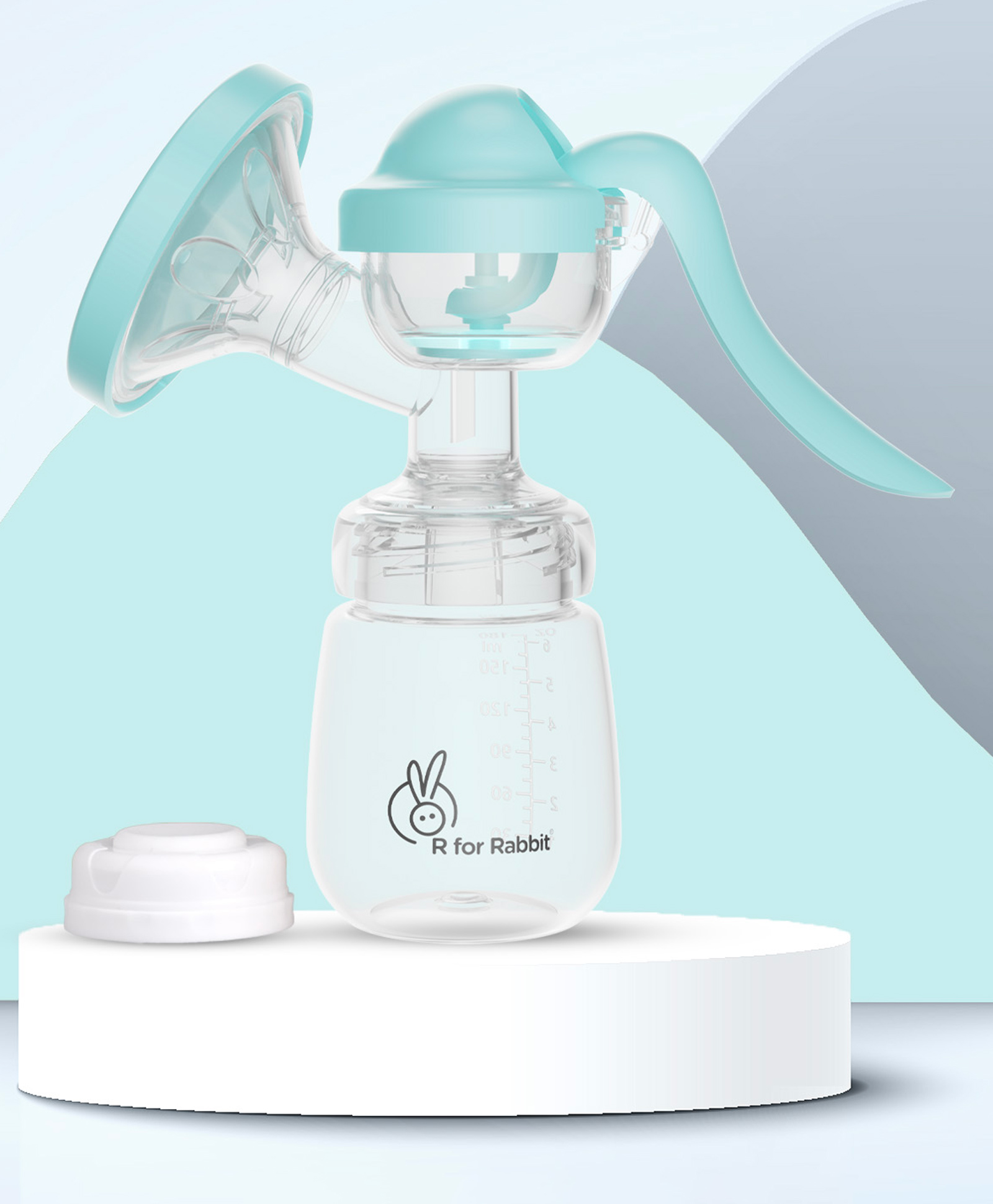 R for Rabbit First Feed Cozy Manual Breast Pump for Mothers | 2-Level Suction Adjustment | Soft Silica Pad | Anti-Backflow | Compact BPA-Free Design Teal Blue-image-25