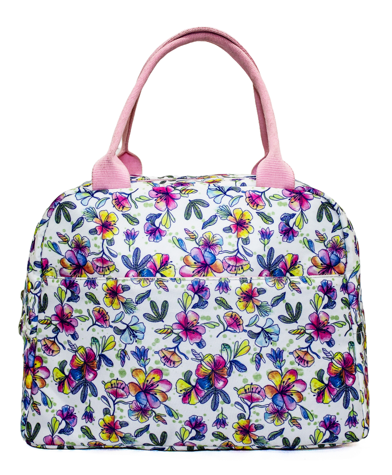 HOOM Met Pet insulated premium Lunch Bag for School/Picnic/ Work - Pink Floral (10L)-image-45