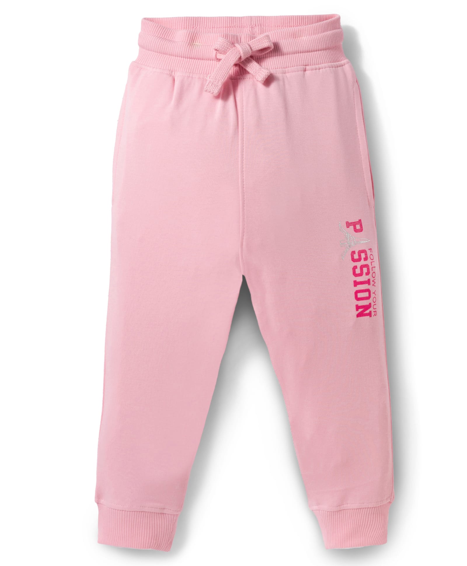 Doreme Sinker Knit Full Length Lounge Pant With Passion Text Print - Pink-picture-12