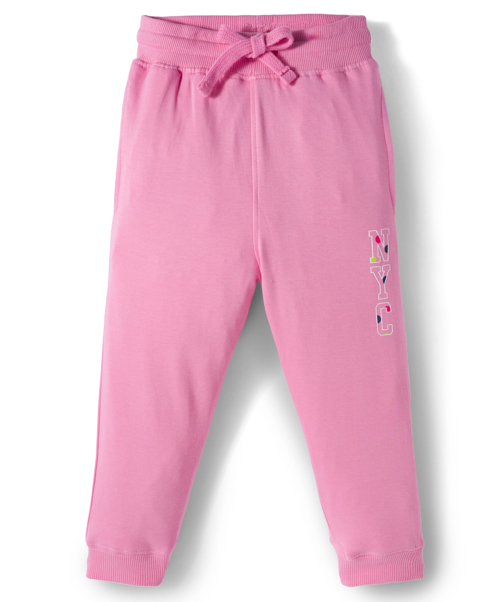 Doreme Sinker Knit Full Length Lounge Pant With NYC Text Print - Pink-picture-19